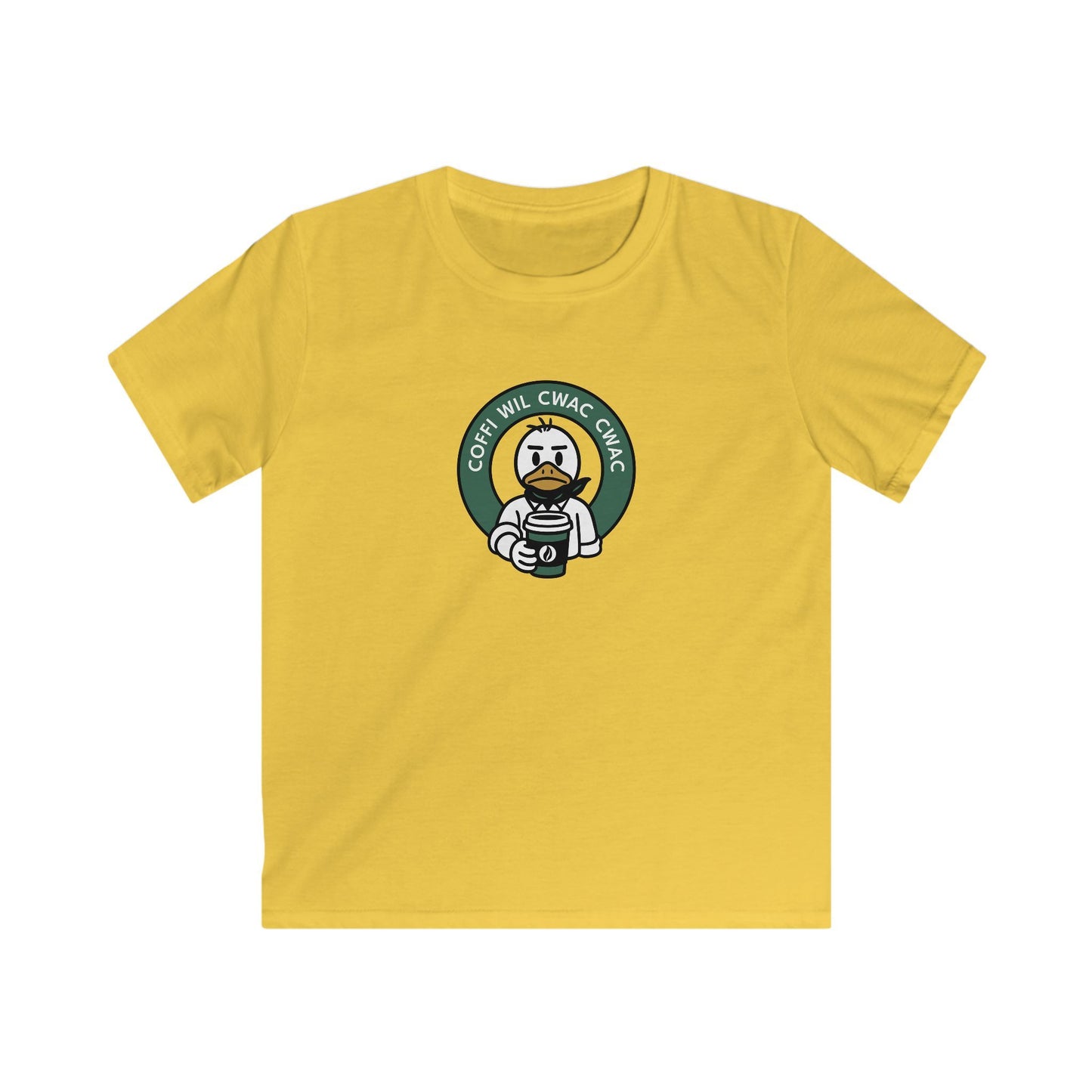 Kids 'Coffi Wil Cwac Cwac' Retro Coffee T-Shirt