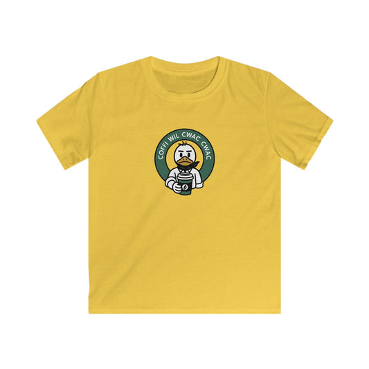 Kids 'Coffi Wil Cwac Cwac' Retro Coffee T-Shirt