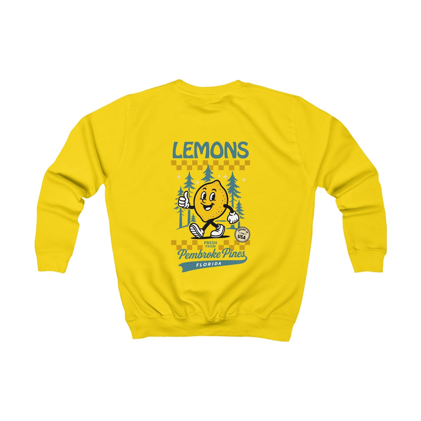 Kids Vintage Lemons Sweatshirt 'Pembroke Pines Florida'