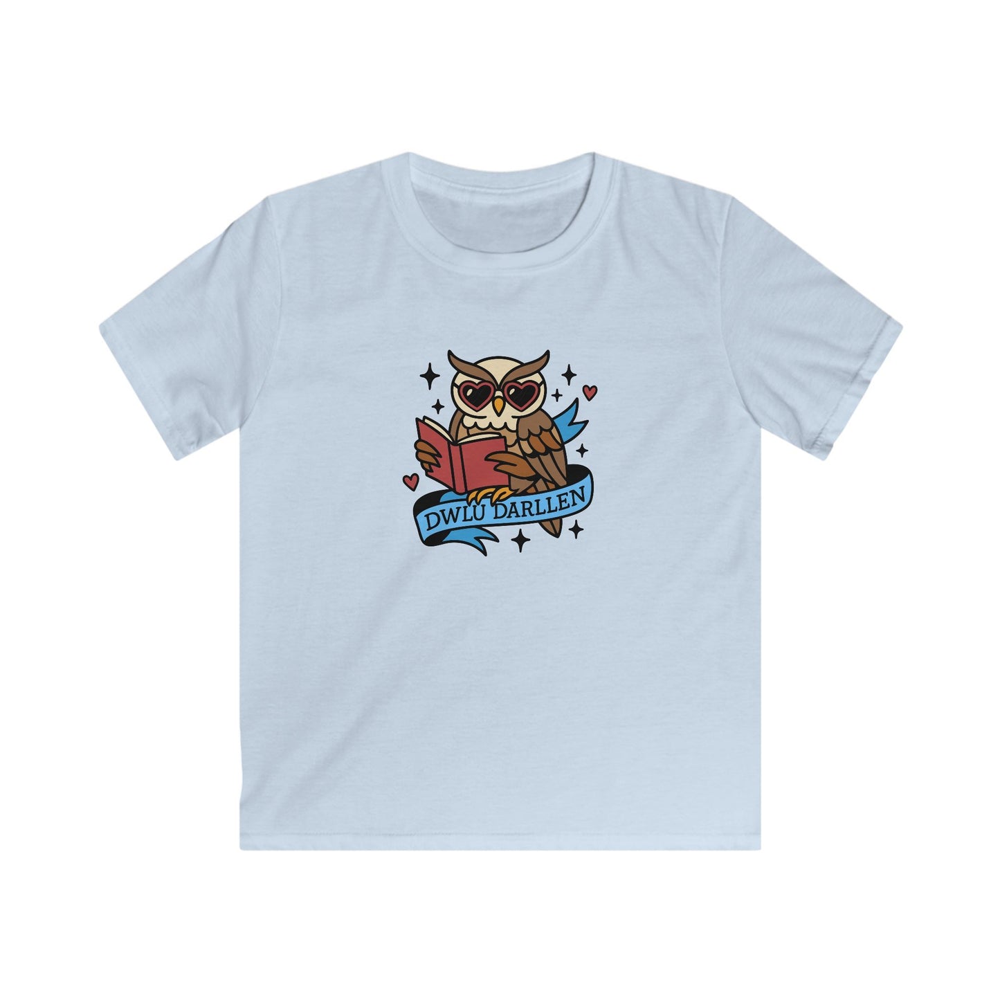 Love Reading - "Dwlu Darllen" - Retro Kids T-Shirt - Tattoo Style