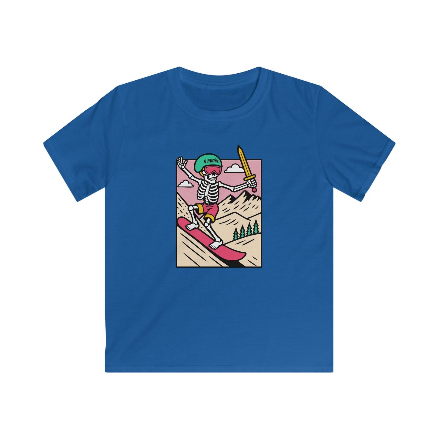 Owain Glyndŵr Snowboarding Skeleton t-shirt (Kids tee)