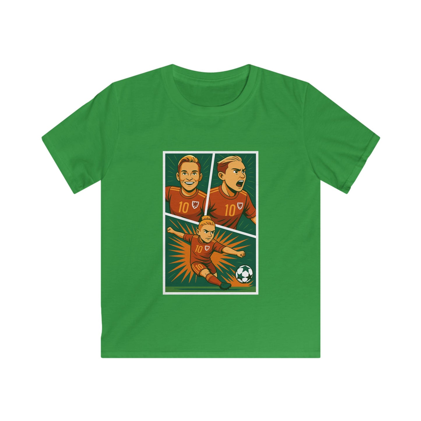 Kids Jess Fishlock Football Hero Tee — Anime Inspired, Comic Book Style