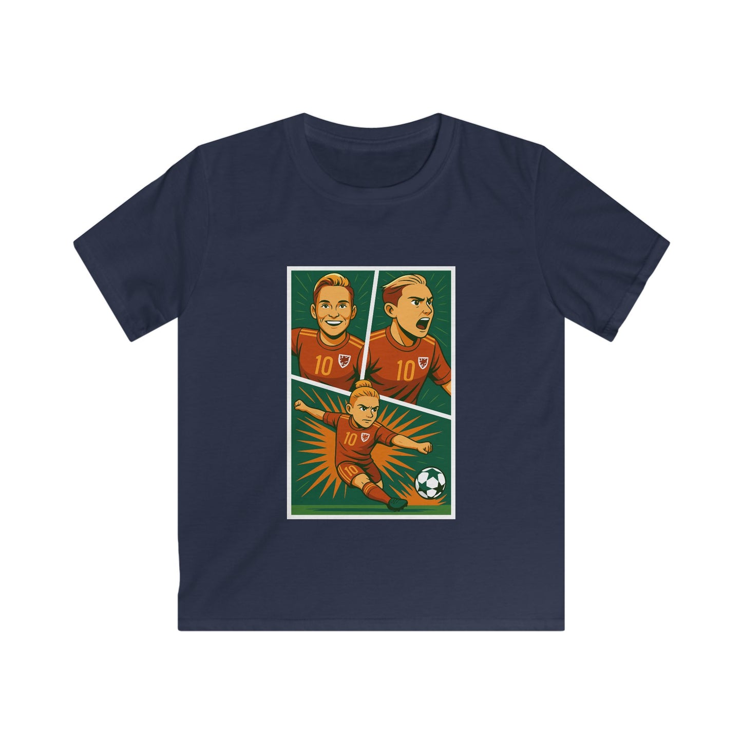 Kids Jess Fishlock Football Hero Tee — Anime Inspired, Comic Book Style