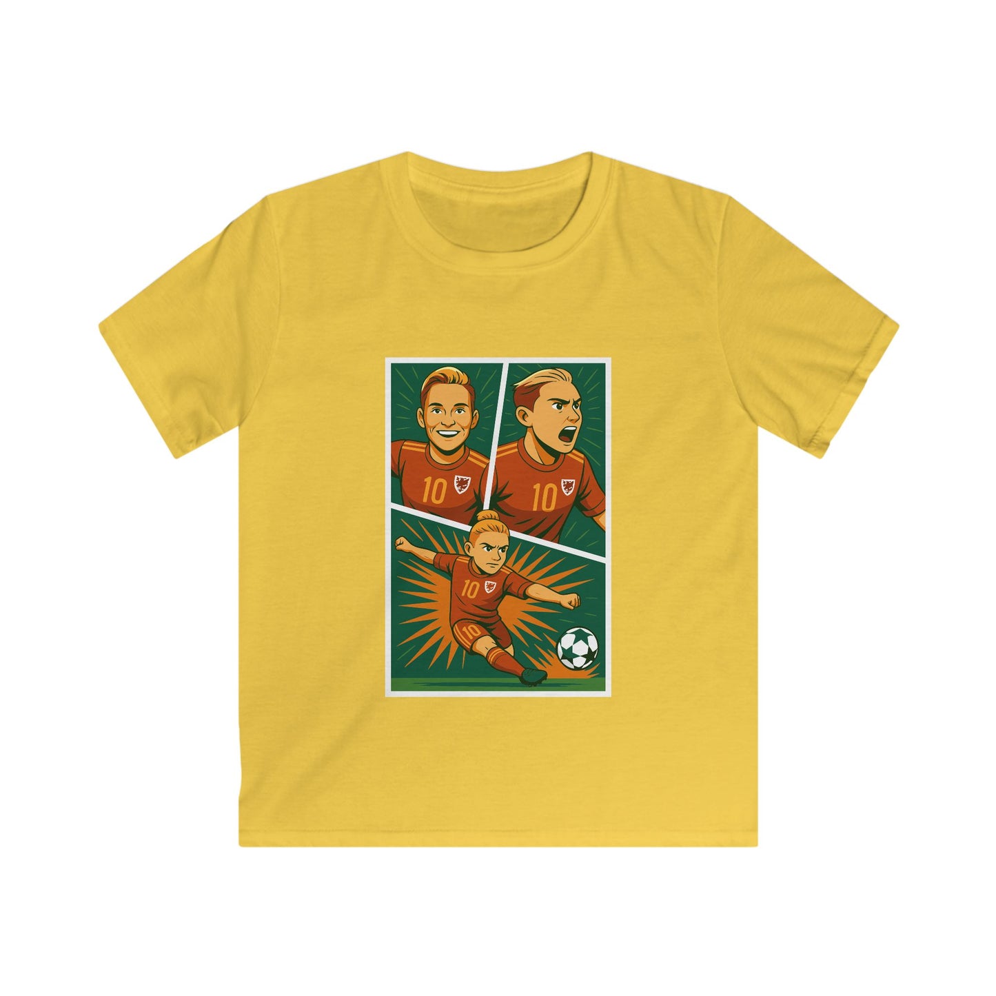 Kids Jess Fishlock Football Hero Tee — Anime Inspired, Comic Book Style