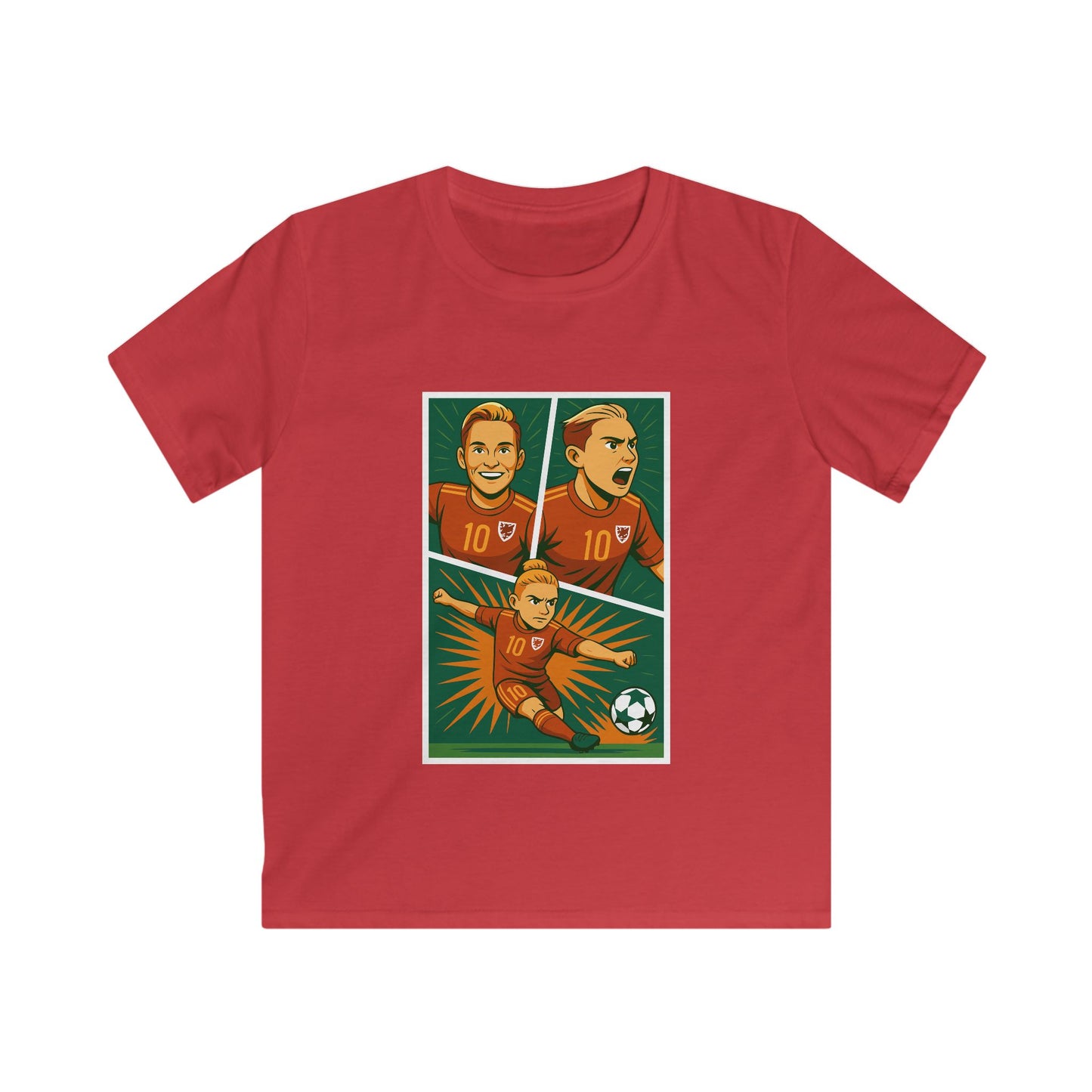 Kids Jess Fishlock Football Hero Tee — Anime Inspired, Comic Book Style