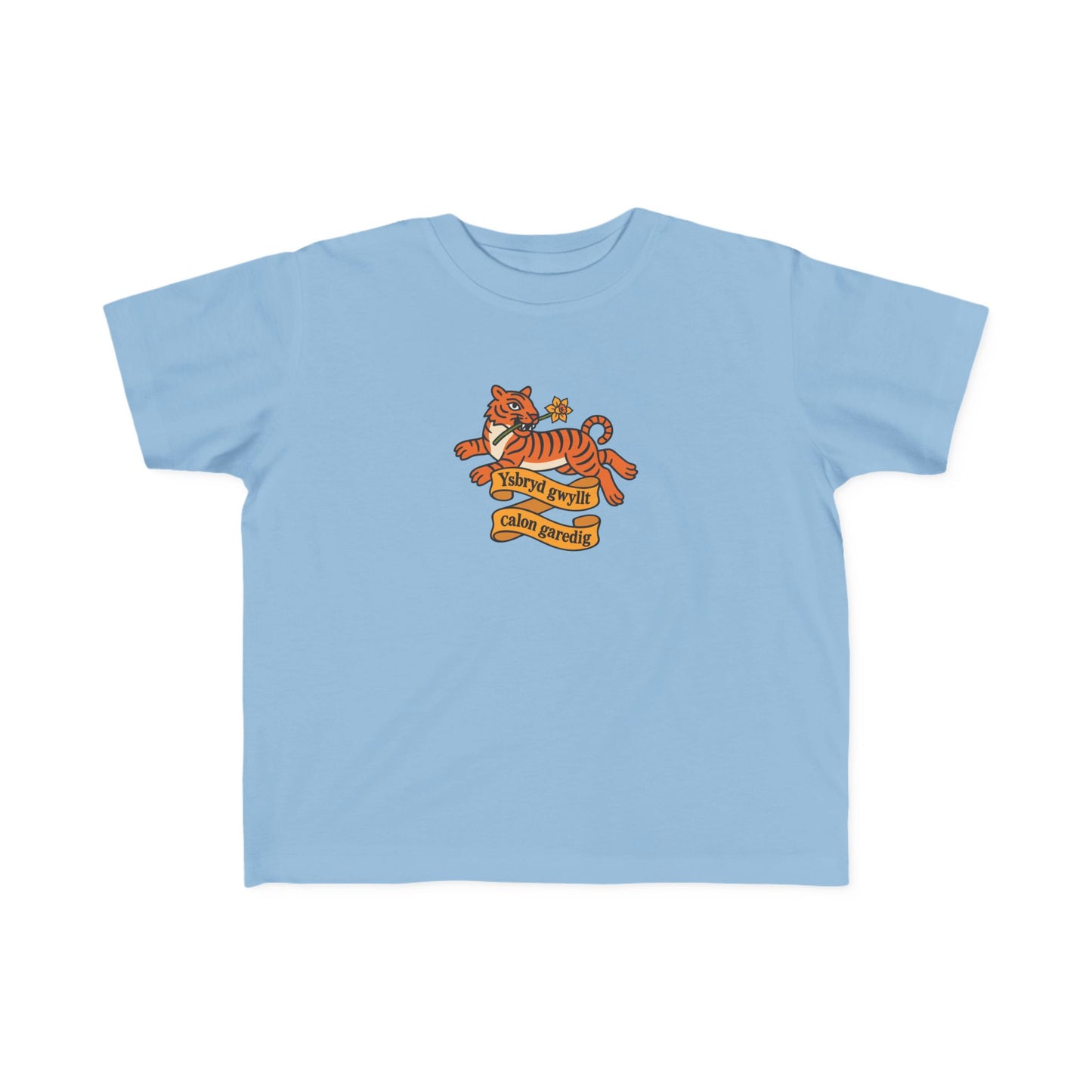 Toddler Vintage Tiger T-shirt - 'Ysbryd Gwyllt, Calon Garedig'
