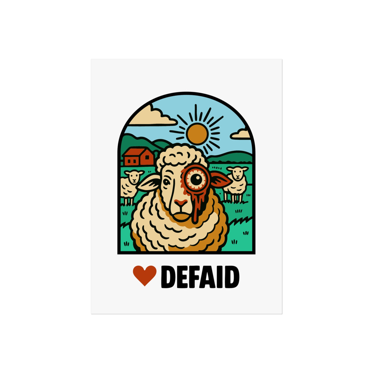 Love 'Defaid' - Sheep Illustration - Fine Art Poster - Alien Earth