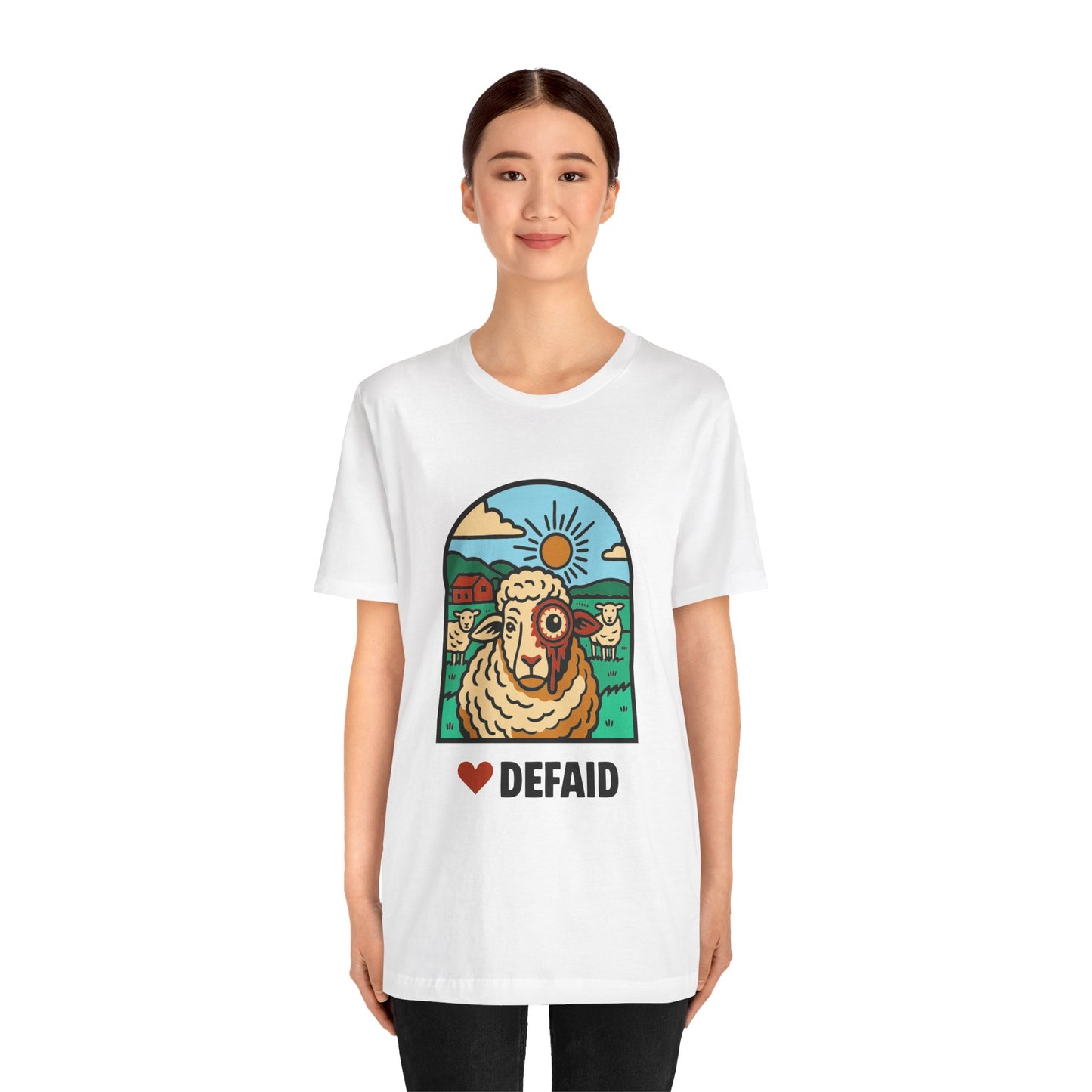 Welsh Alien Sheep Unisex Tee - 'Defaid' - Alien Earth