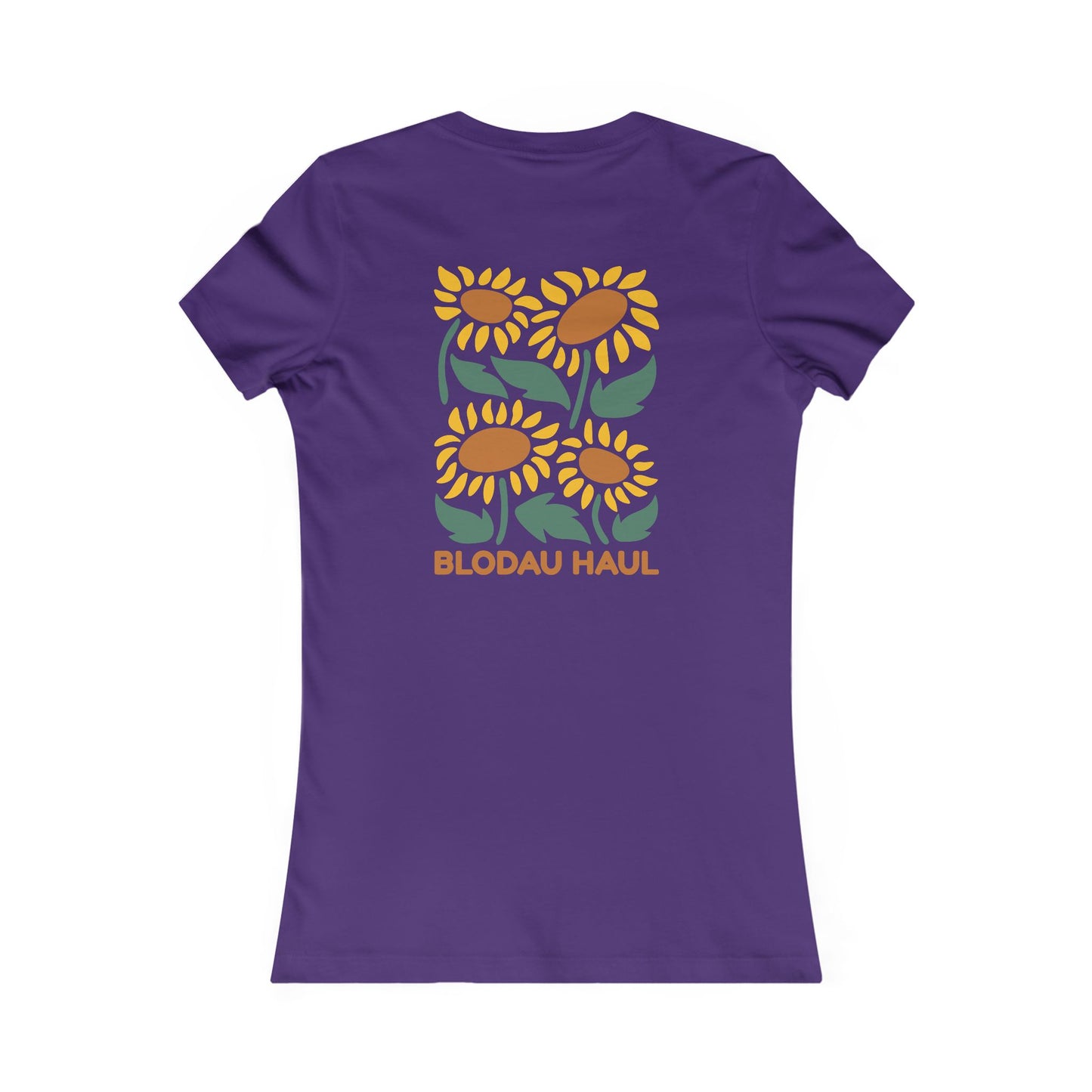 Women's Sunflower Graphic Tee - 'Blodau Haul' (Double Sided)