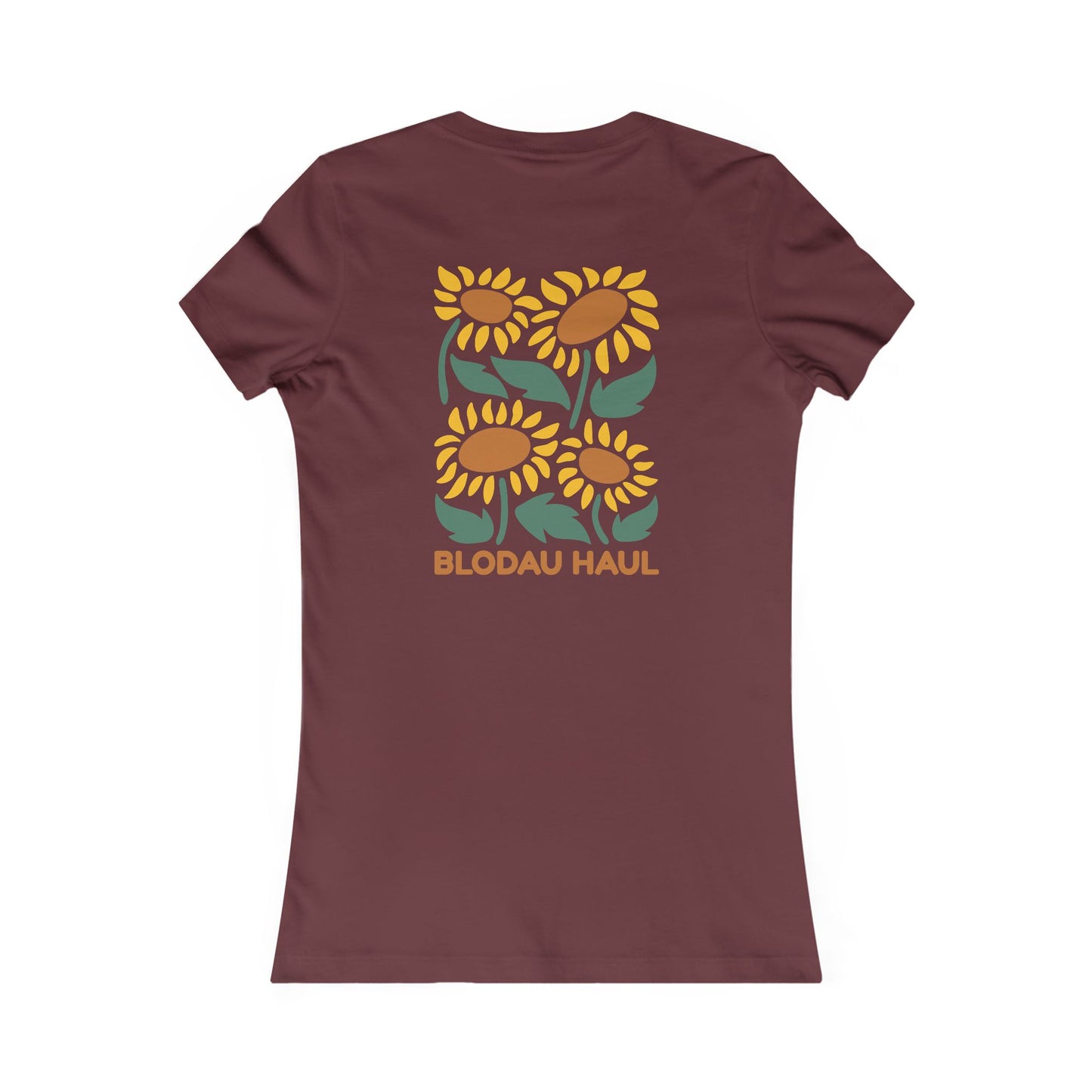 Women's Sunflower Graphic Tee - 'Blodau Haul' (Double Sided)