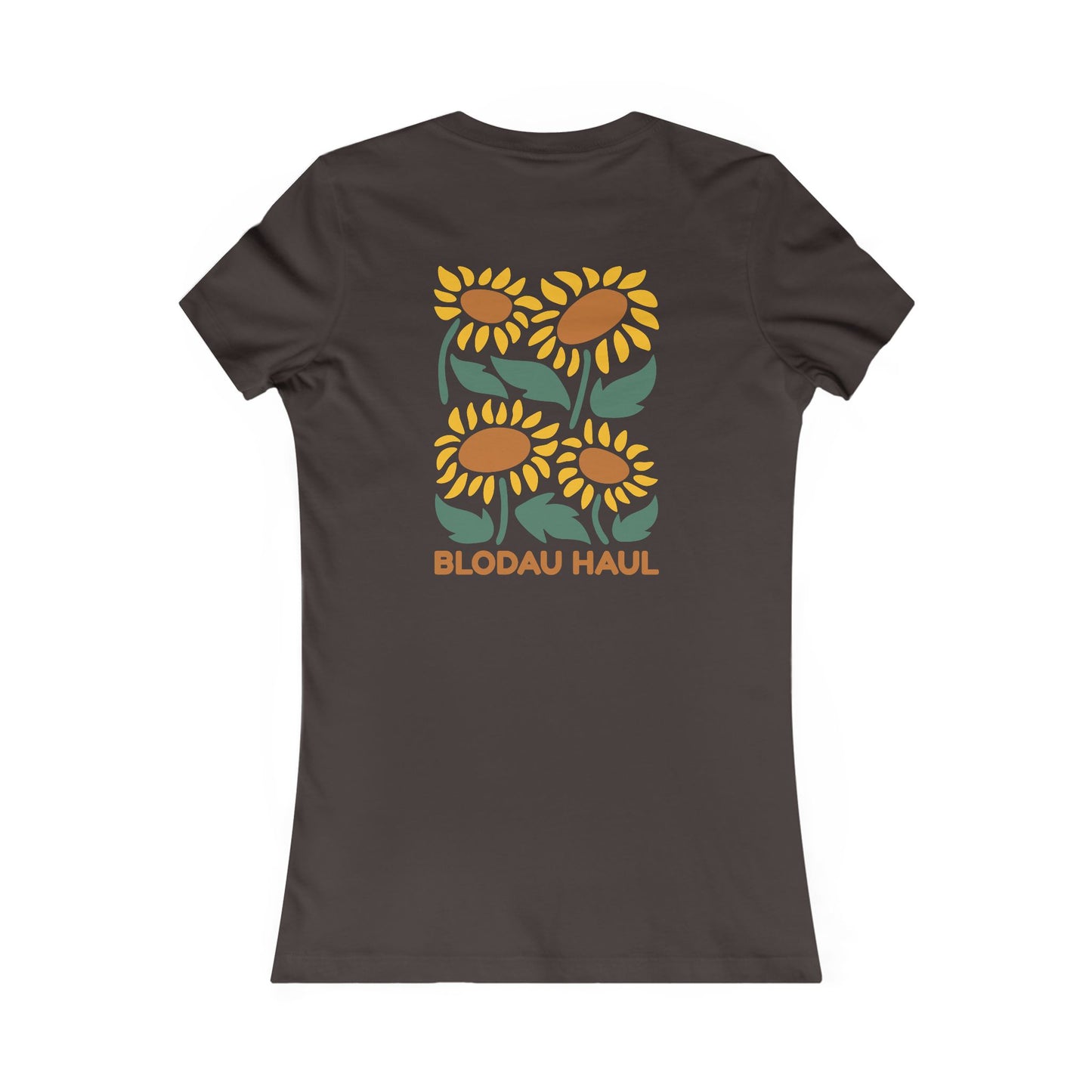 Women's Sunflower Graphic Tee - 'Blodau Haul' (Double Sided)