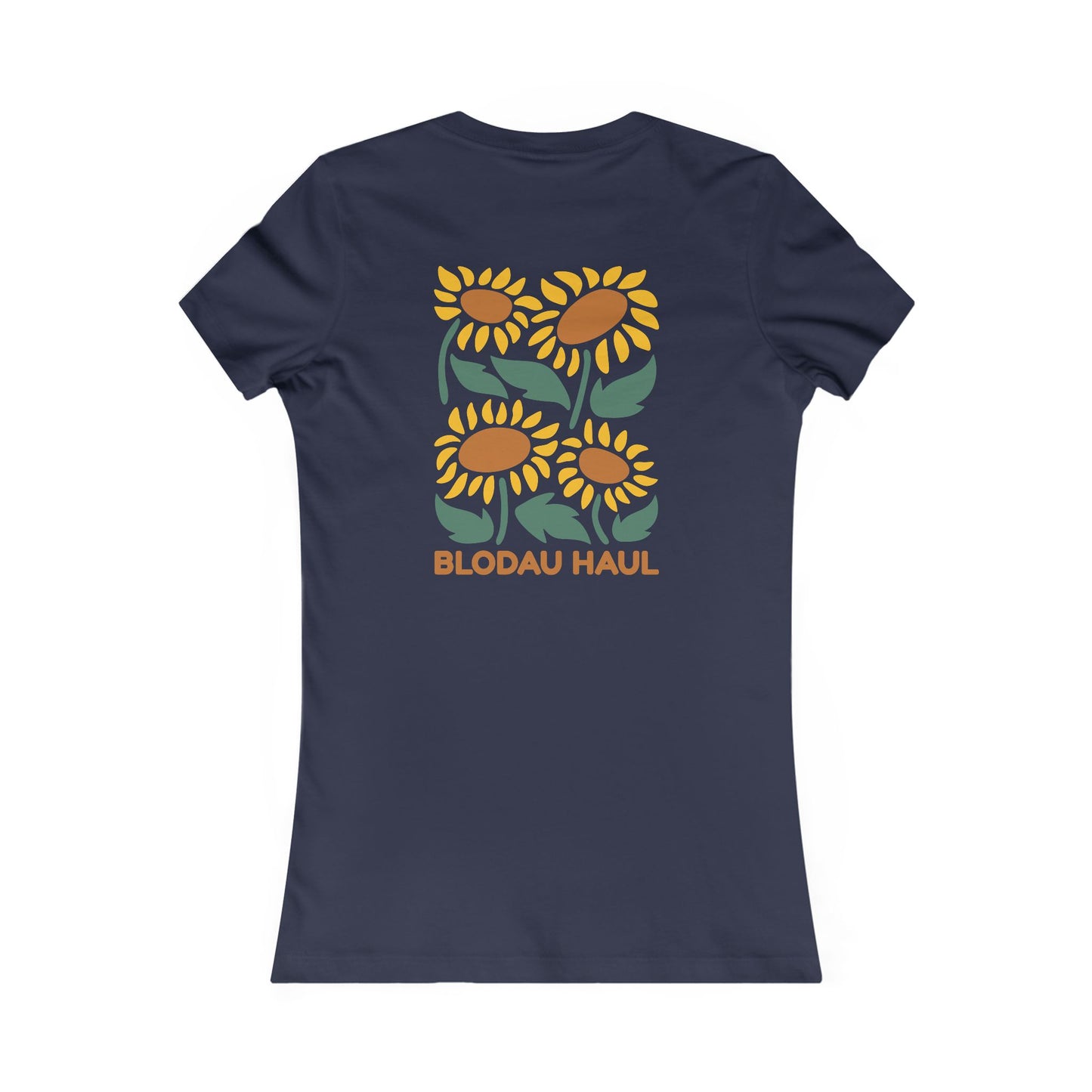 Women's Sunflower Graphic Tee - 'Blodau Haul' (Double Sided)
