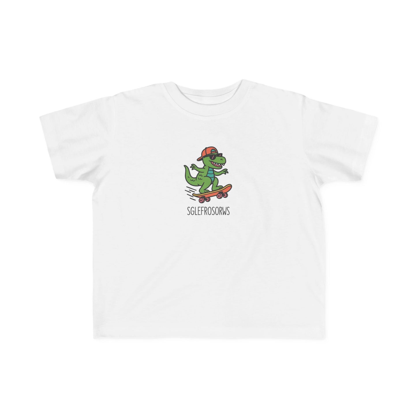 Toddler Dinosaur Skateboarding T-Shirt - 'Sglefrosorws'