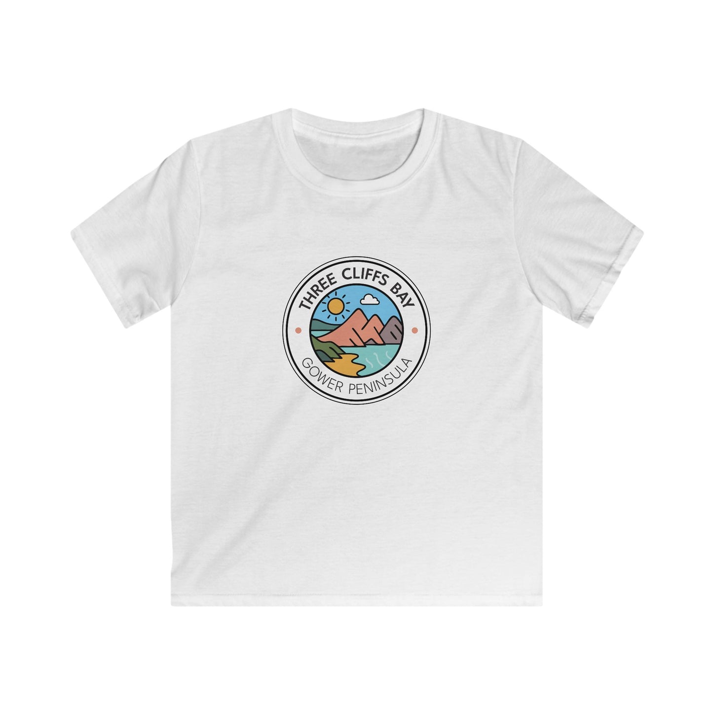 Kids T-Shirt— Three Cliffs Bay, Swansea Beach Graphic Tee