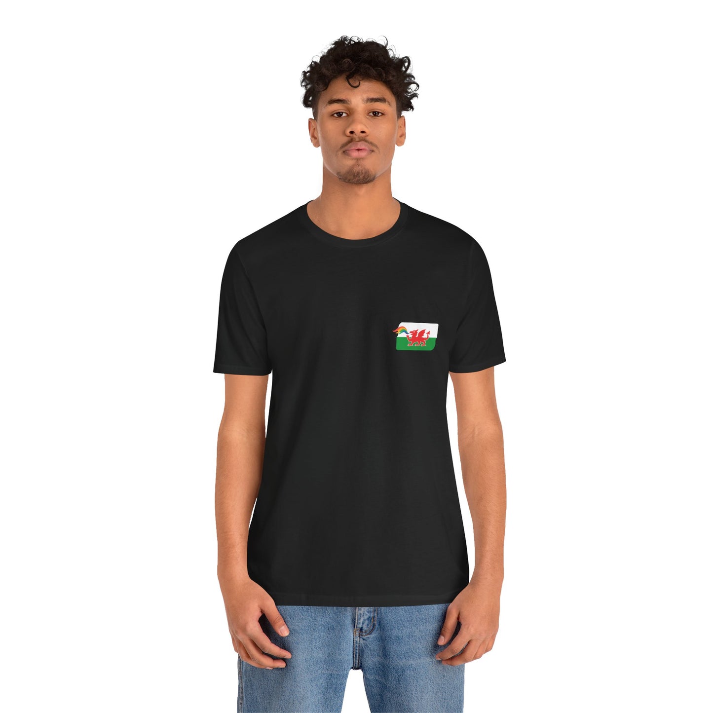 Welsh Dragon Rainbow Tee (Unisex) - Yma o Hyd Graphic T-Shirt (Double sided)