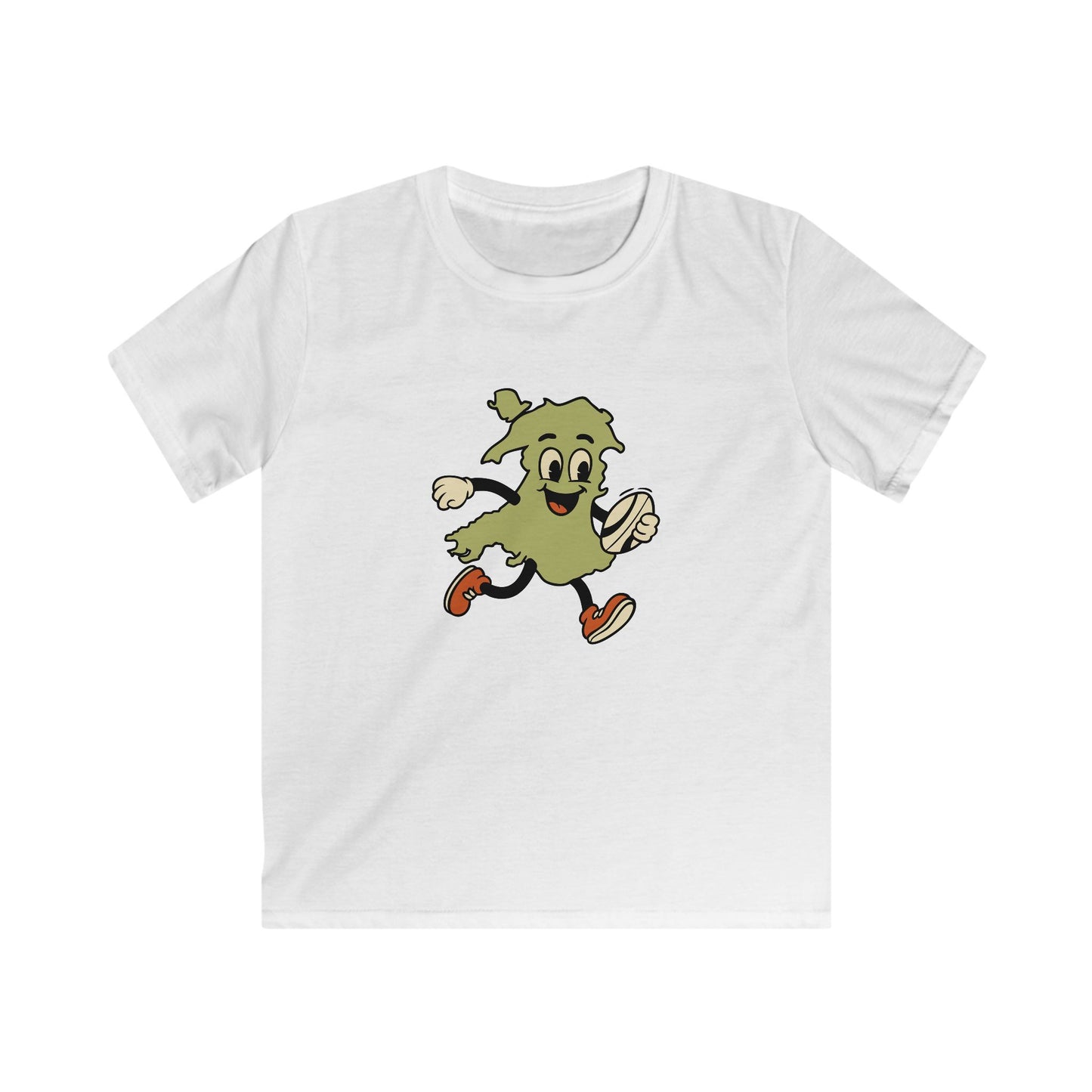 Kids Vintage Welsh Rugby T‑Shirt - Retro Cartoon Map