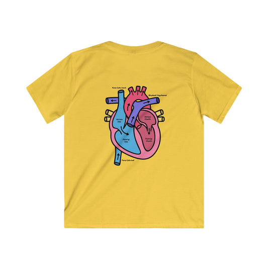 Kids Heart Anatomy Tee - Welsh Labeled Heart Diagram