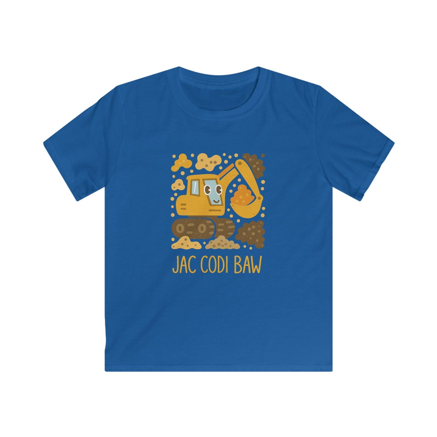'Jac Codi Baw' - Welsh Digger KidsT‑Shirt - Cute Construction Truck Tee