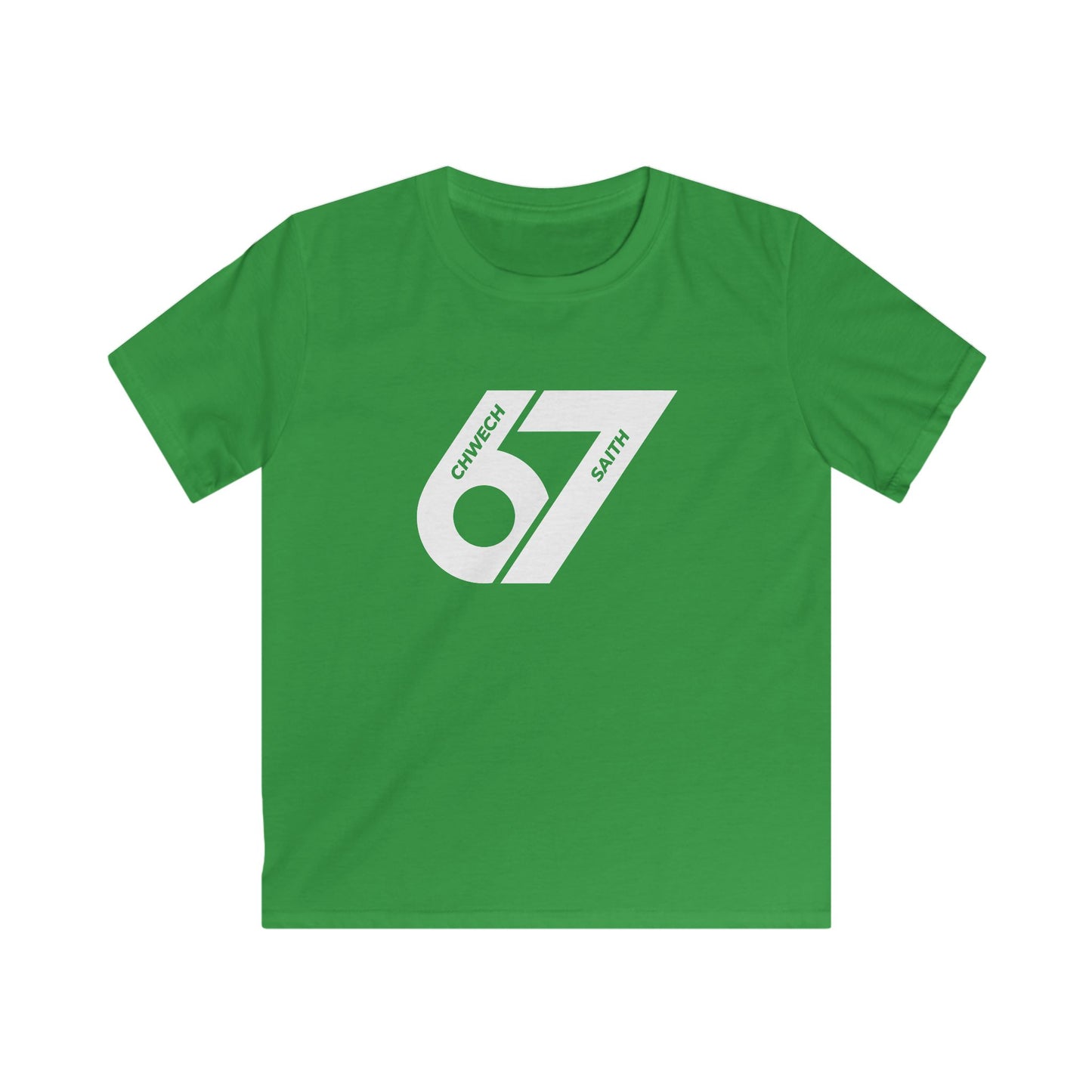 Six, Seven (67) Kids T-Shirt - Chwech Saith (Welsh Text)