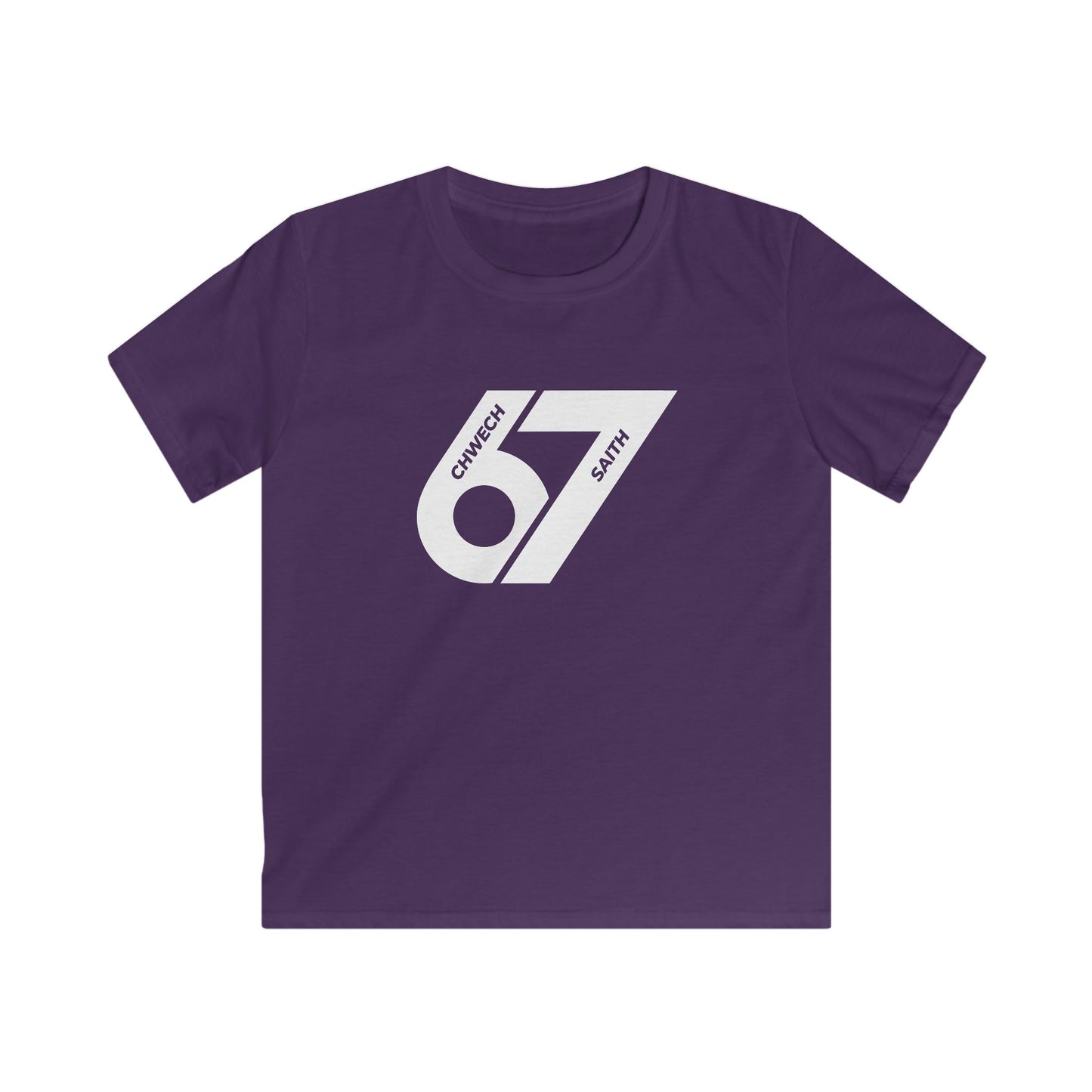 Six, Seven (67) Kids T-Shirt - Chwech Saith (Welsh Text)
