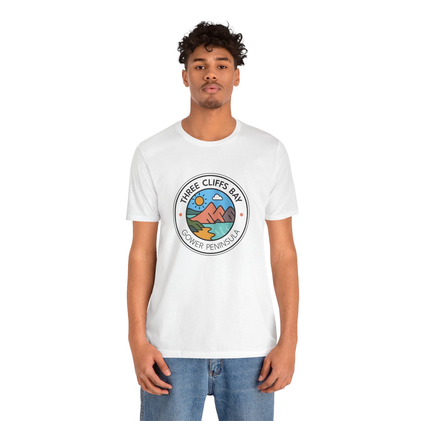 Three Cliffs Bay Graphic Tee (Unisex) — Gower Peninsula Coastal T-Shirt