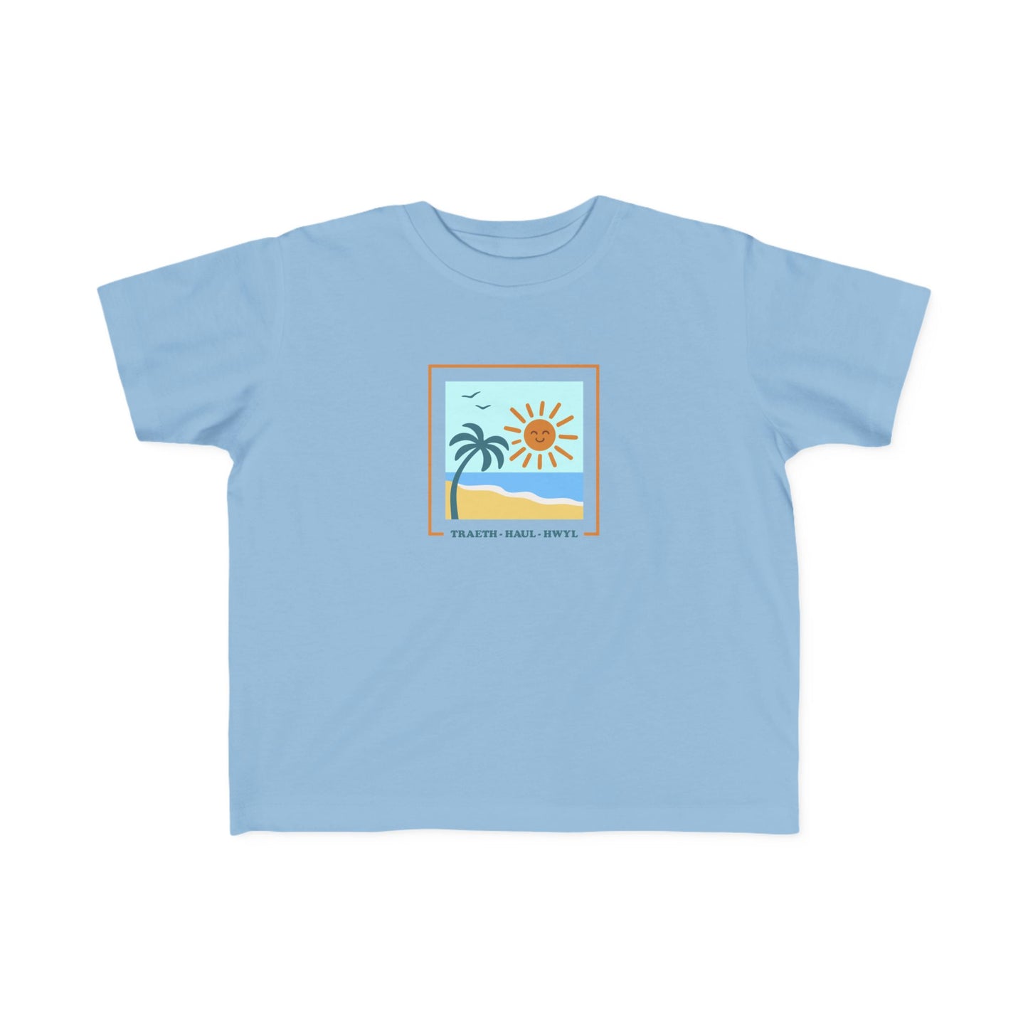 Toddler Welsh Beach T-Shirt — 'Treath, Hael, Hwyl'