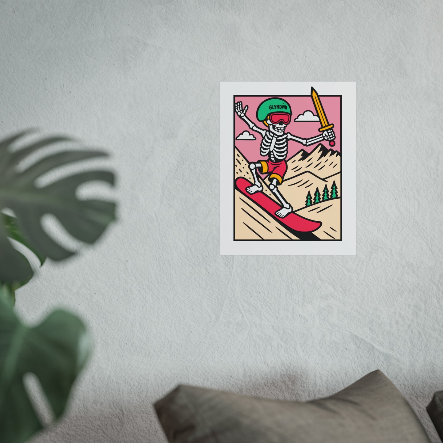 Owain Glyndŵr Snowboarder Fine Art Poster