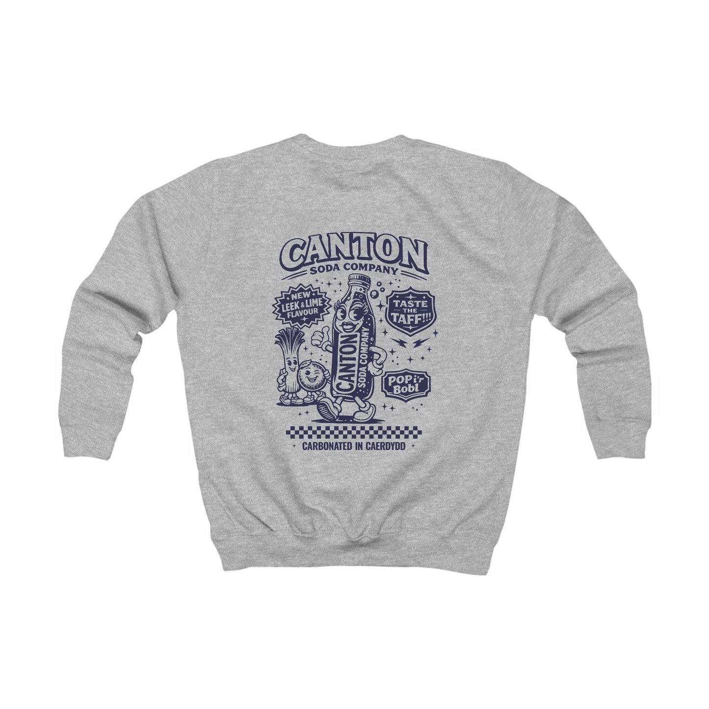 Kids Soda Pop Sweatshirt - Canton Soda Co Retro Drinks Jumper (Double Sided)