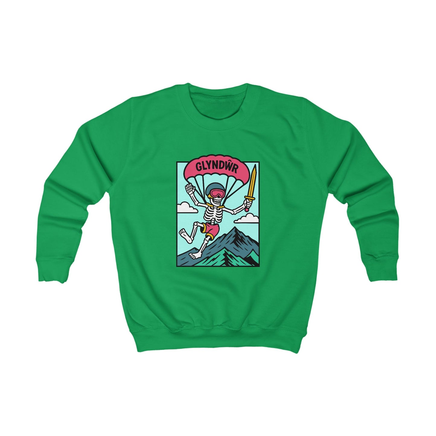 Kids Skeleton Glyndŵr Jumper - Parachute Design
