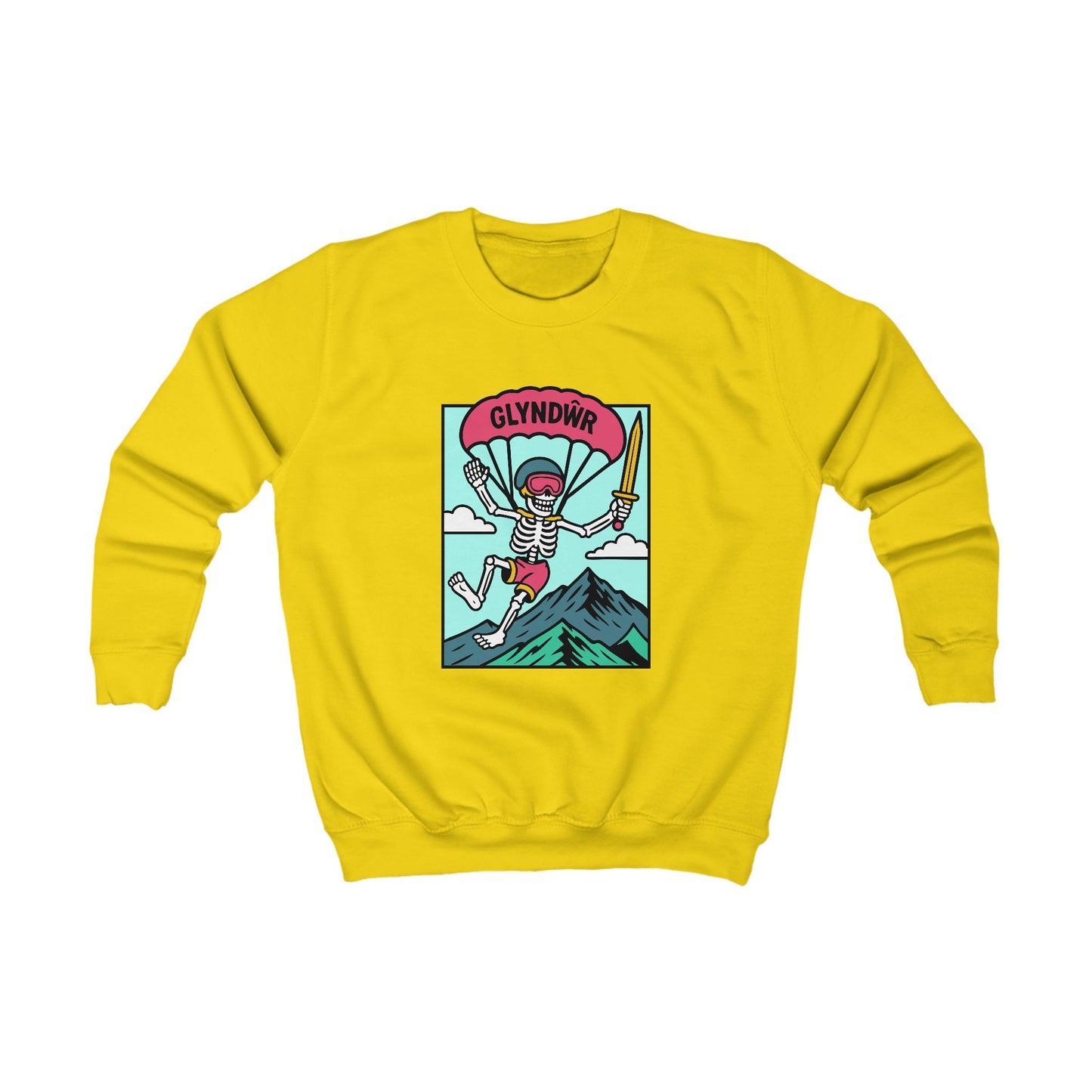 Kids Skeleton Glyndŵr Jumper - Parachute Design