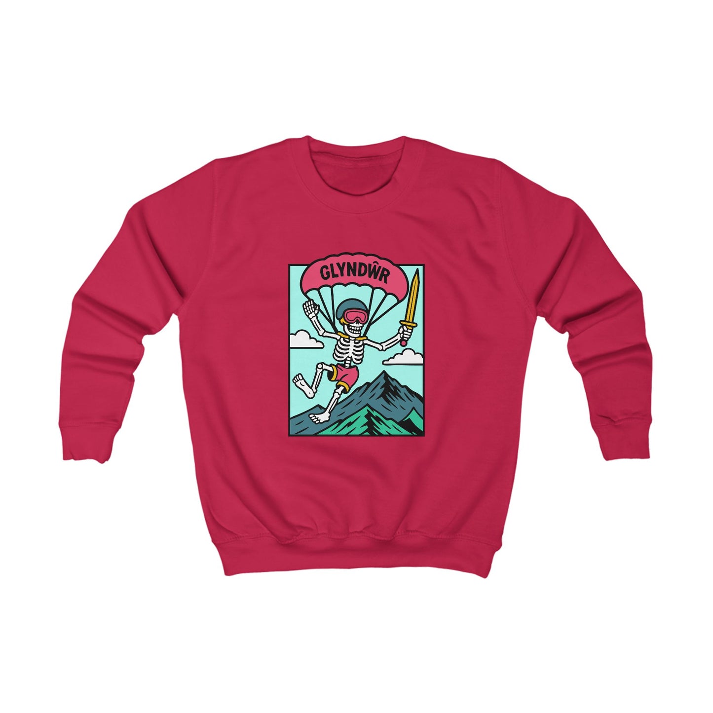 Kids Skeleton Glyndŵr Jumper - Parachute Design