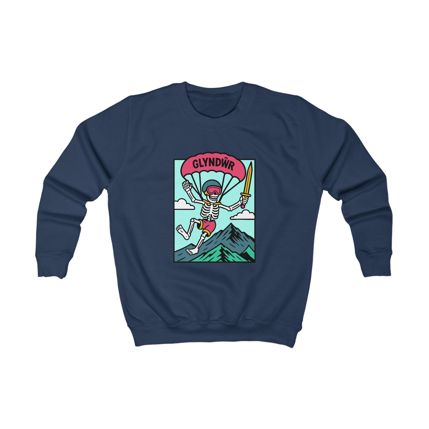 Kids Skeleton Glyndŵr Jumper - Parachute Design