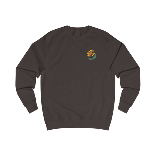Sunflower Unisex Sweatshirt - 'Blodau Haul' Floral Crewneck (Double Sided)