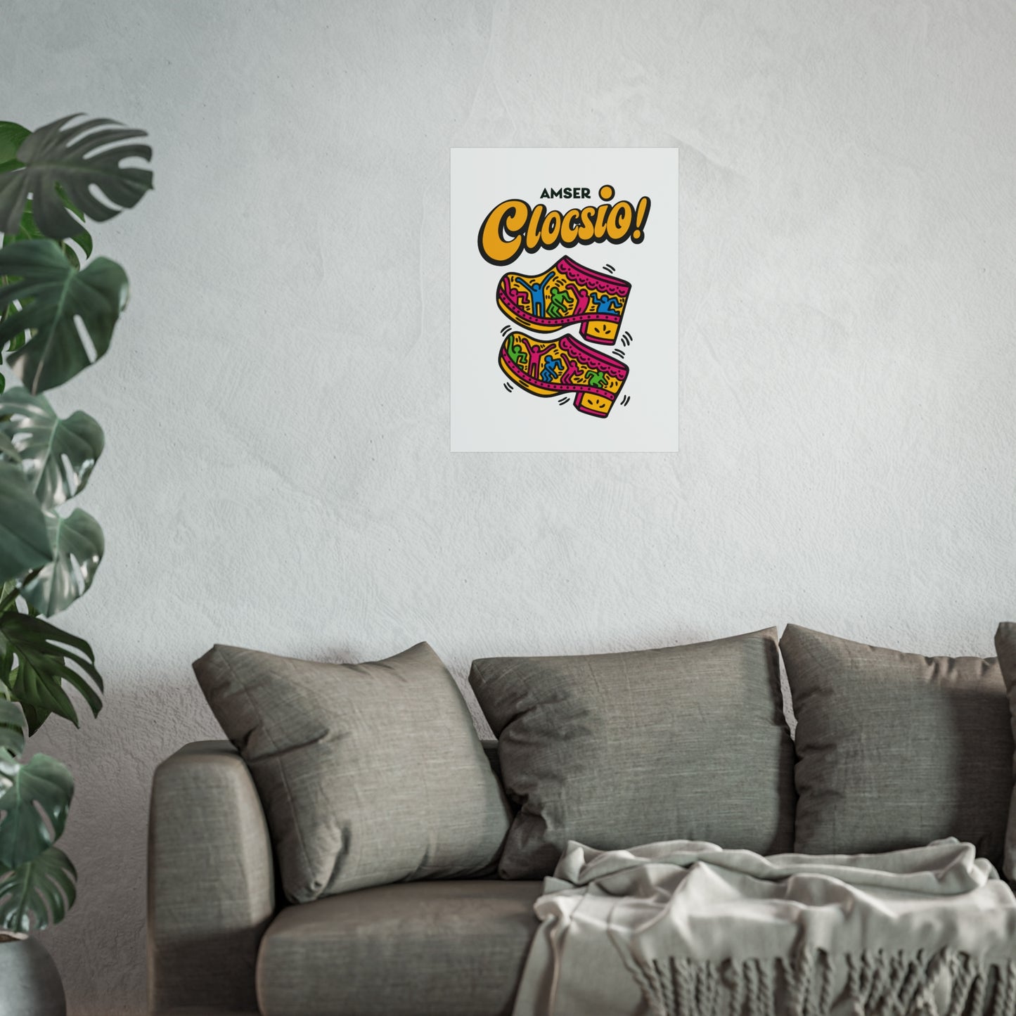 'Amser Clocsio' - Colourful Pop Art Clog Print
