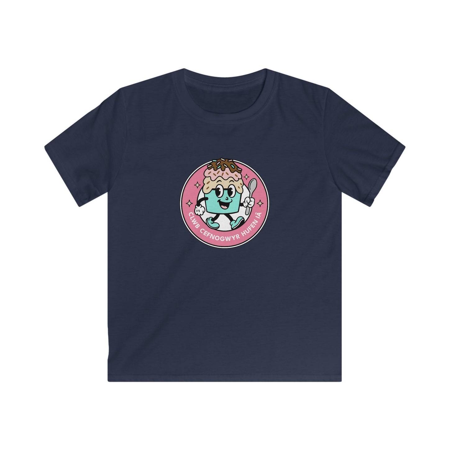 Ice Cream Supporters Club - Kids Welsh Language T-Shirt - "Clwb Cefnogwyr Hufen iâ"