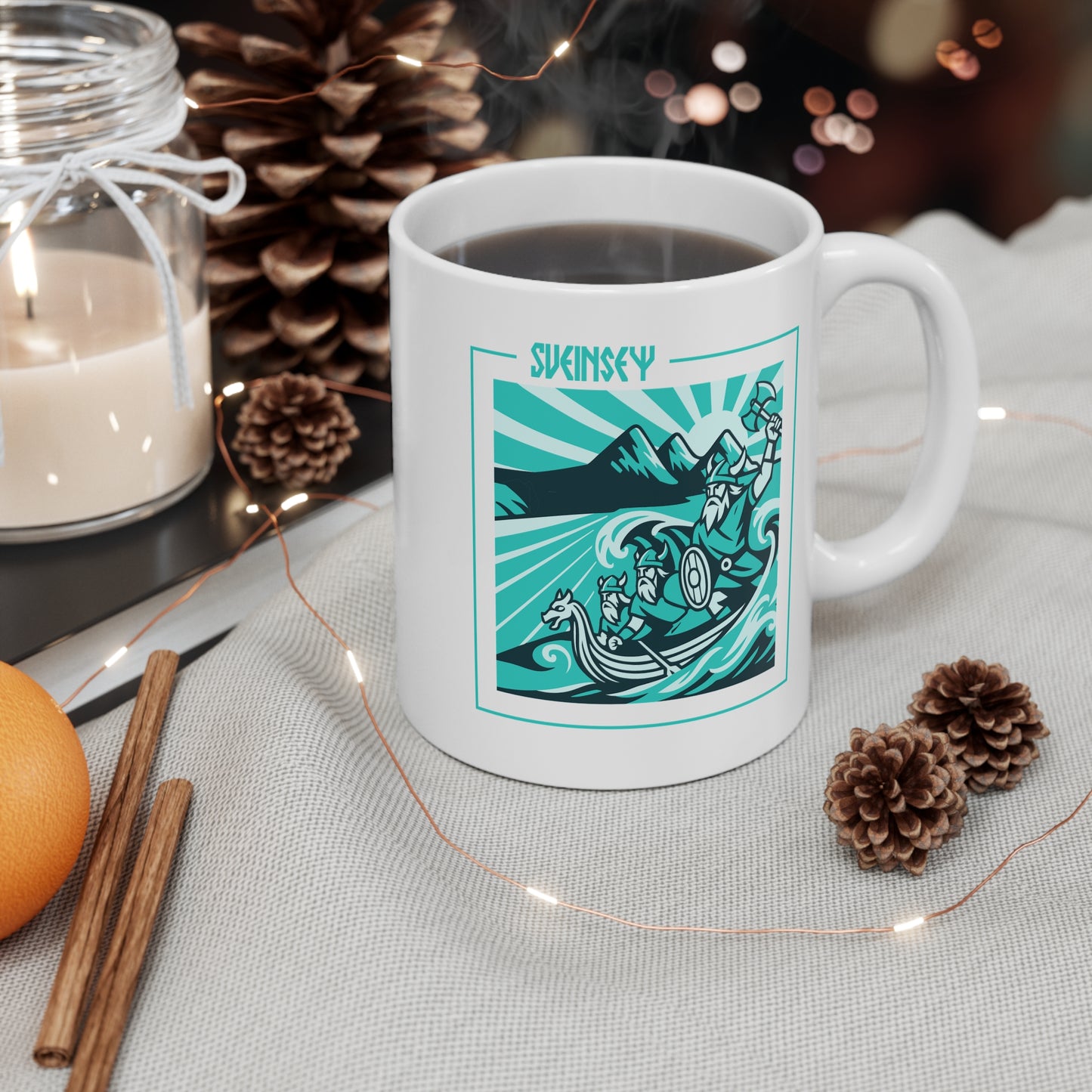 'Sveinsey' Viking Voyage Coffee Mug - Swansea