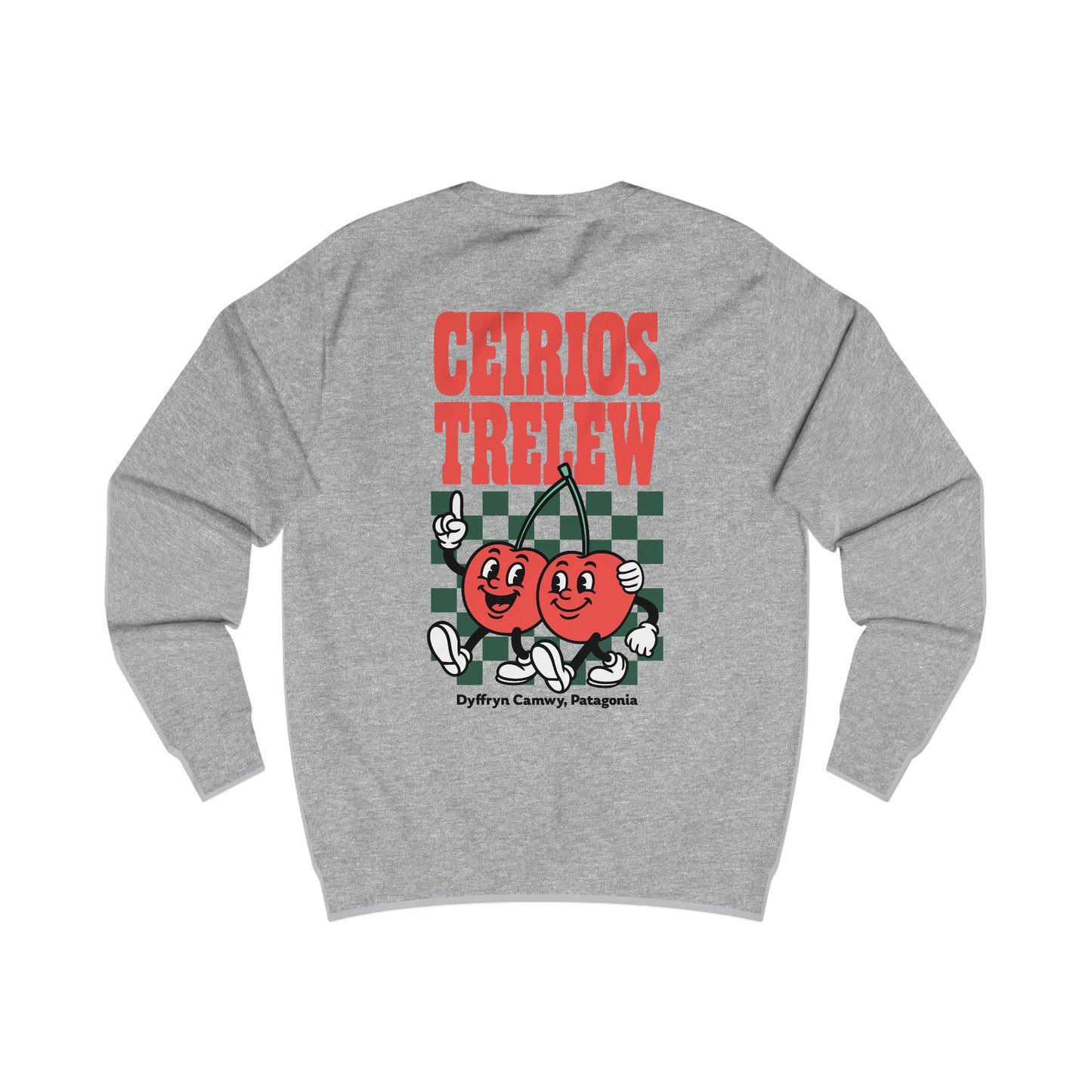 Retro Cherry Unisex Sweatshirt - 'Ceirios Trelew, Patagonia' (Double Sided)
