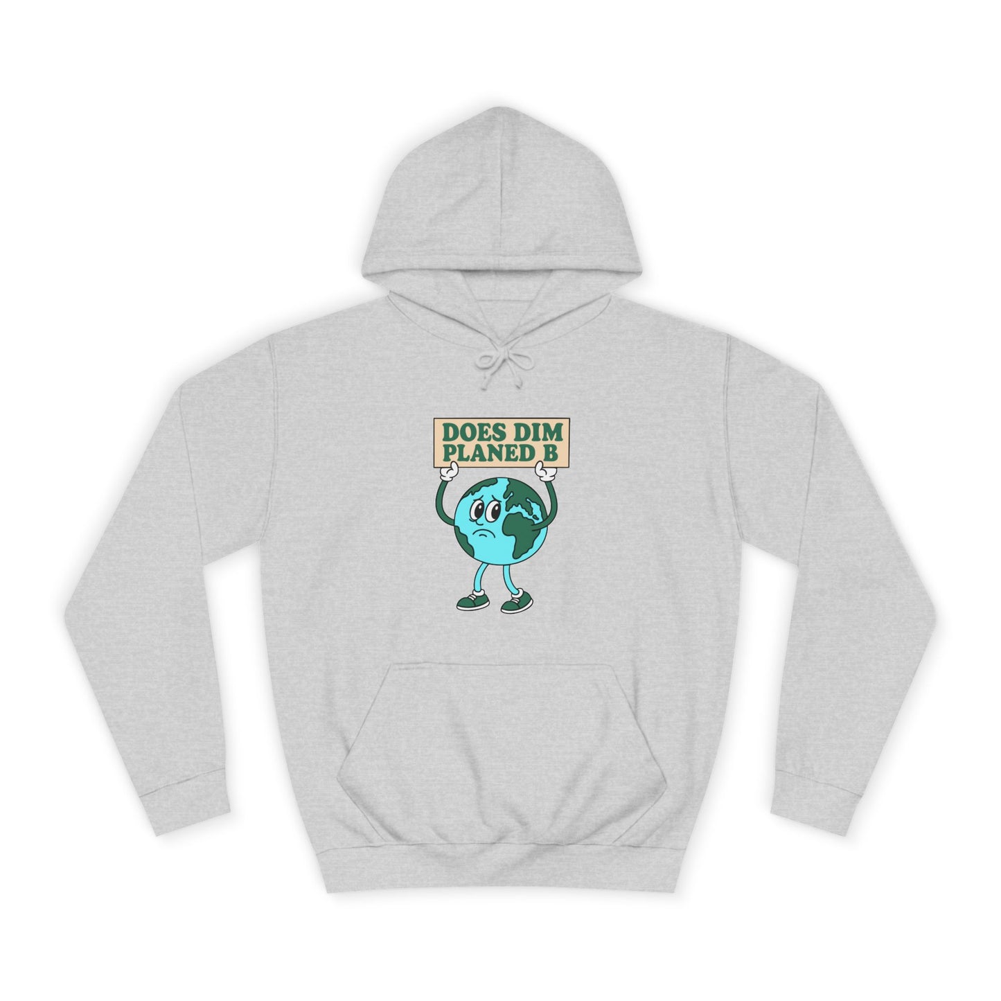 Retro Planet Earth Cartoon Hoodie — "Does Dim Planed B"
