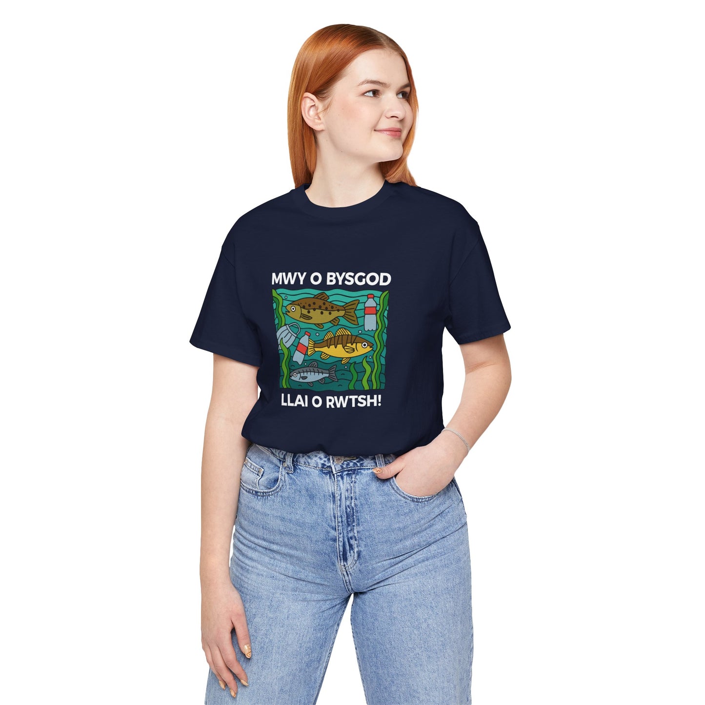 Fishing Conservation Tee (unisex) - Mwy o Bysgod, Llai o Rwtsh