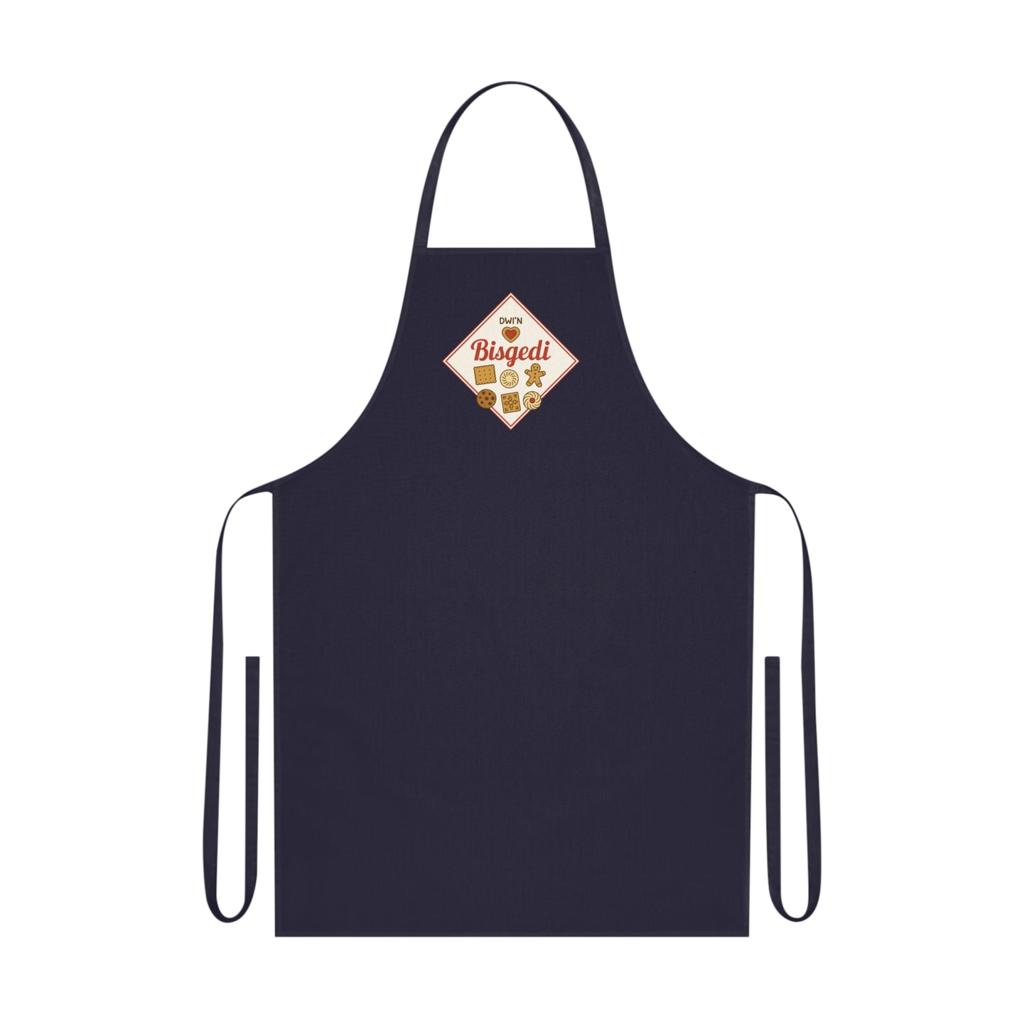'Caru Bisgedi' Cotton Apron - I Love Biscuits
