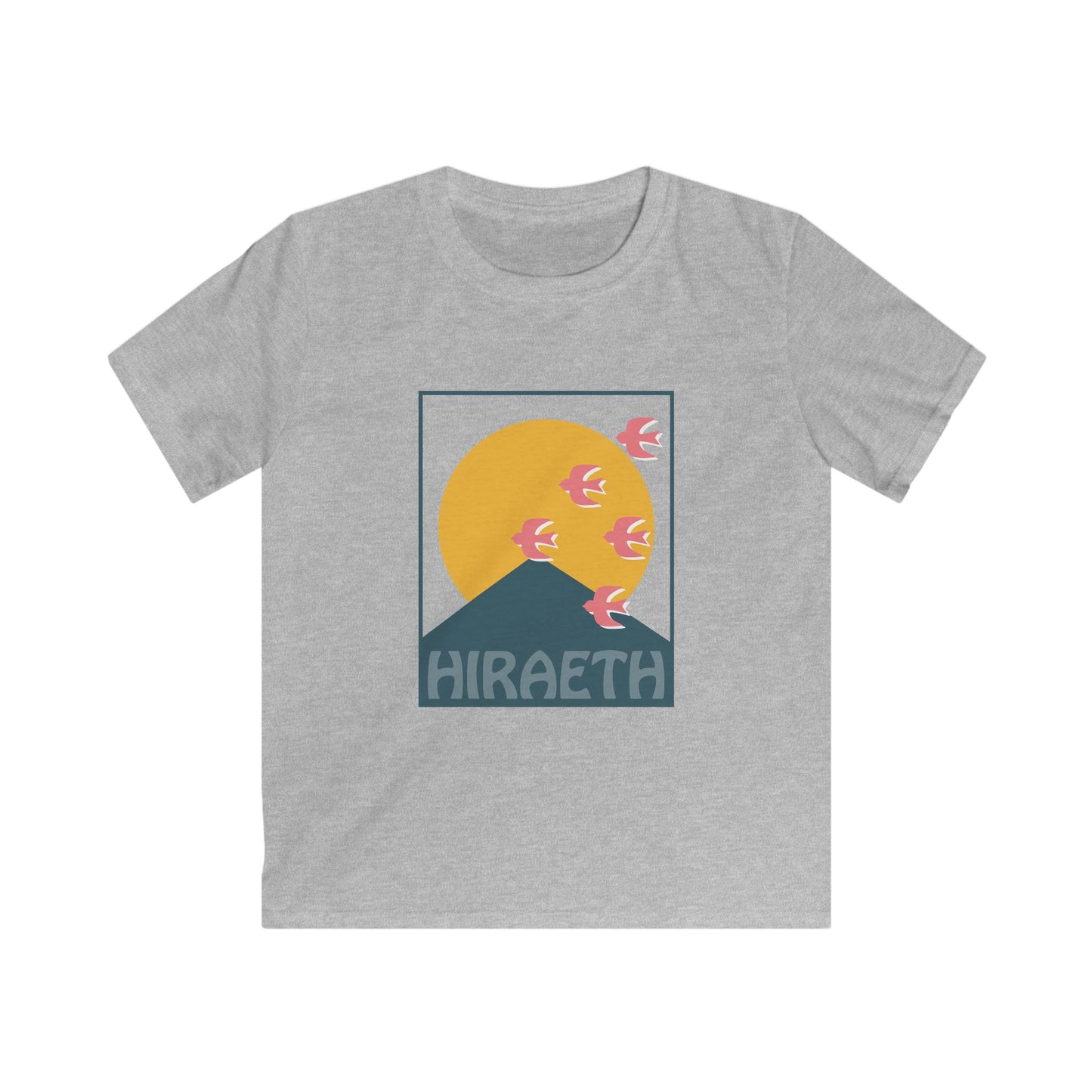 Kids "Hiraeth" Welsh T-Shirt - Mountain Sunset Graphic (Yr Wyddfa)