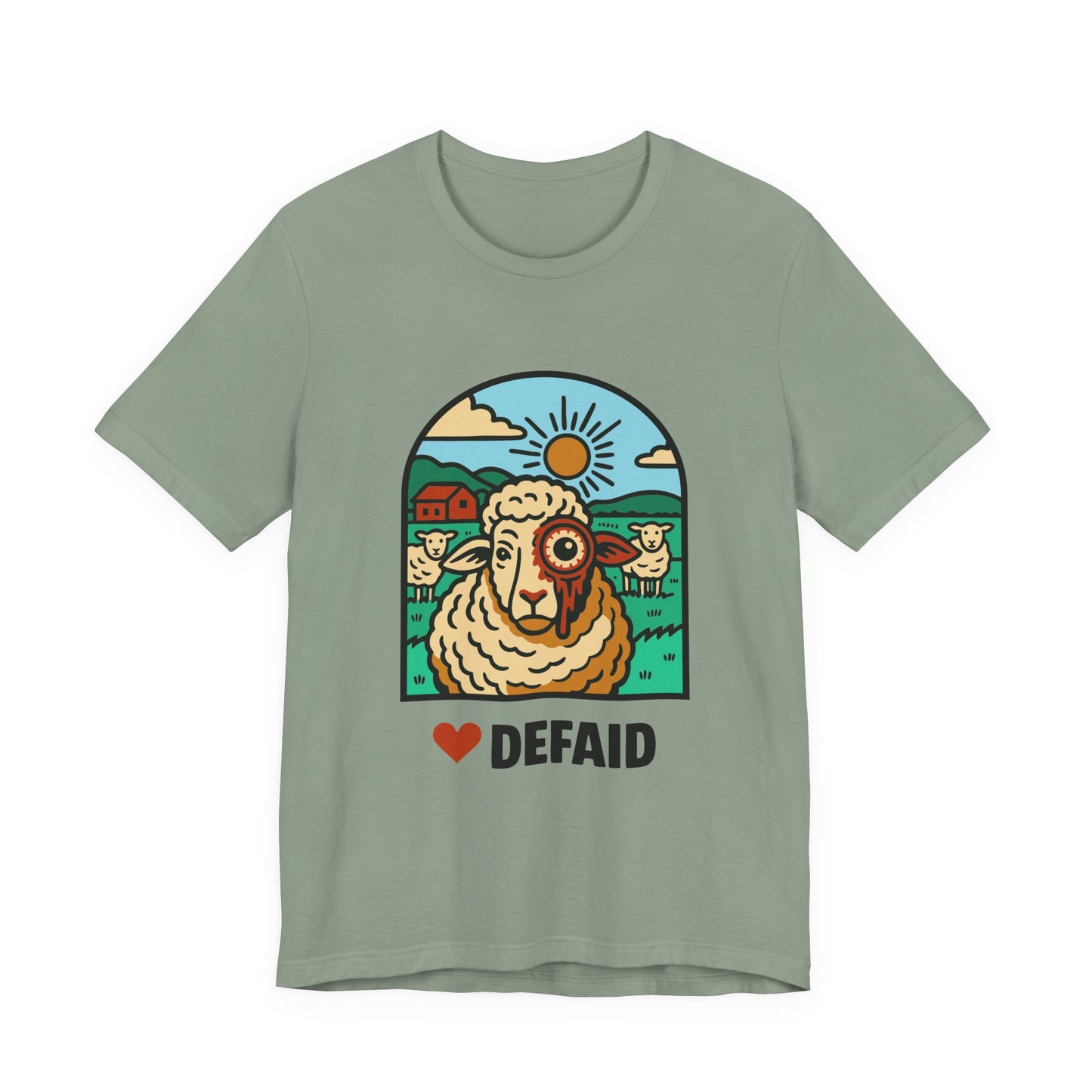 Welsh Alien Sheep Unisex Tee - 'Defaid' - Alien Earth