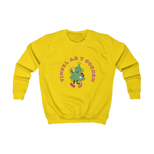 Kids "Tinsel Ar Y Goeden" Retro Christmas Tree Jumper