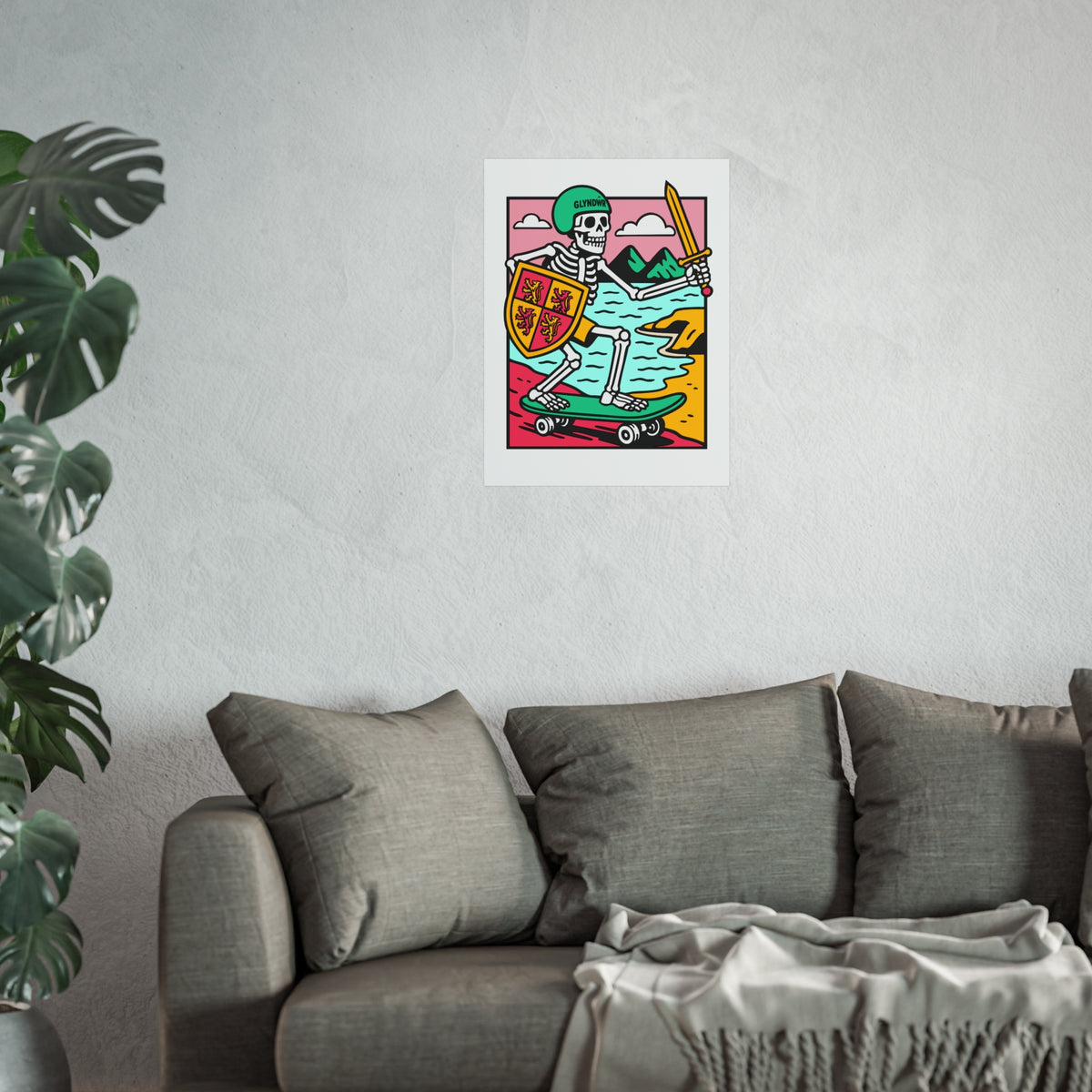 Owain Glyndŵr Skateboarding Fine Art Poster