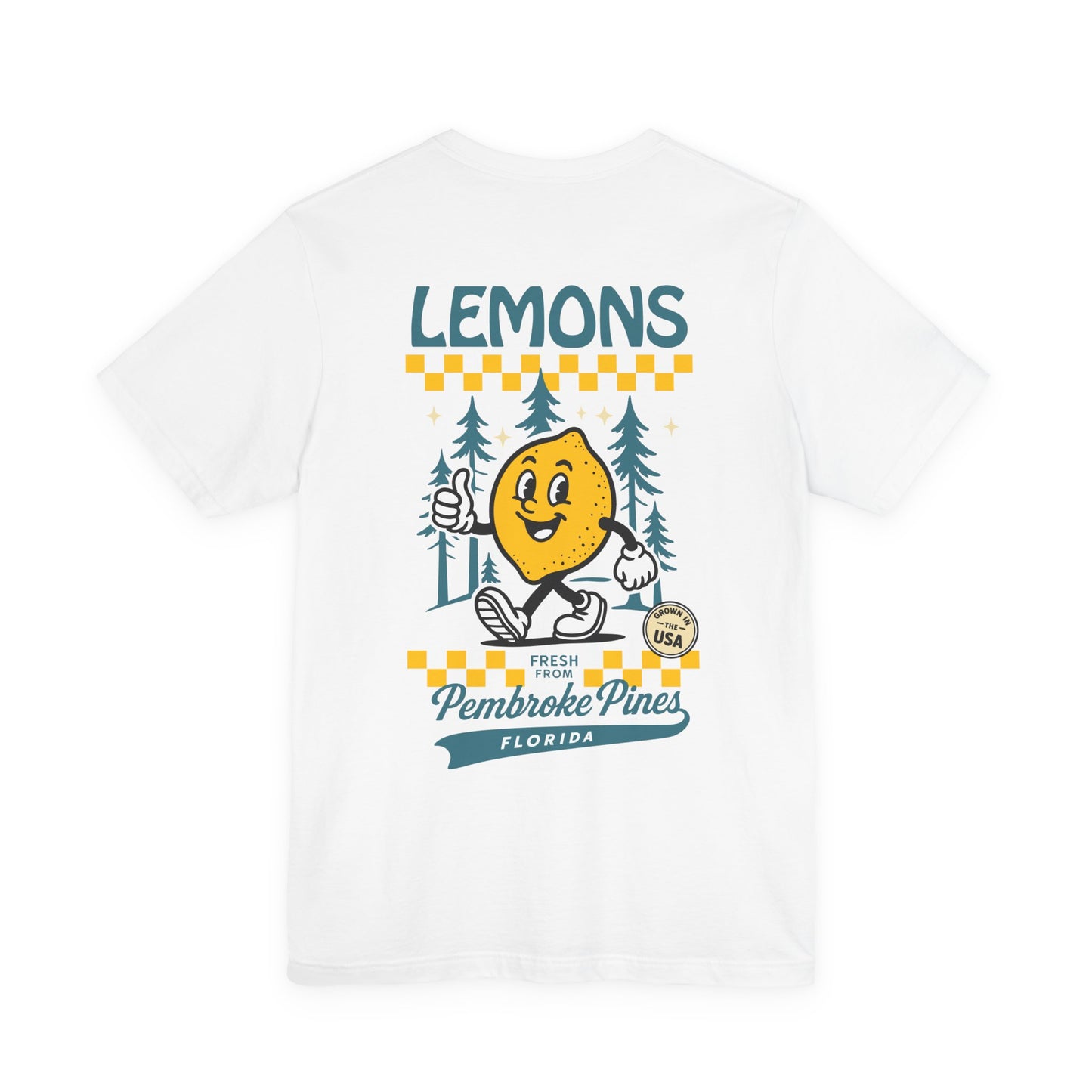 Lemons Pembroke Pines T-Shirt (Unisex) - Retro Citrus Graphic Tee (Double Sided)