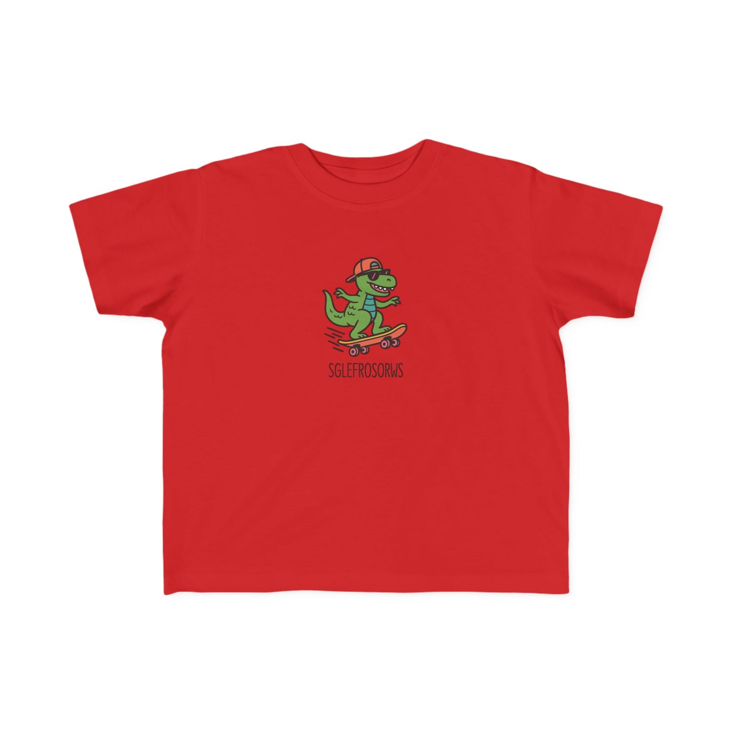 Toddler Dinosaur Skateboarding T-Shirt - 'Sglefrosorws'