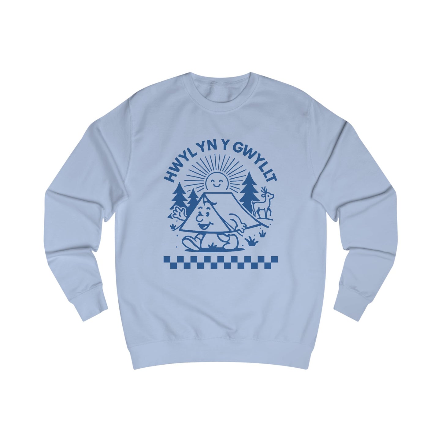 Retro Welsh Camping Unisex Sweatshirt - 'Hwyl Yn Y Gwyllt'