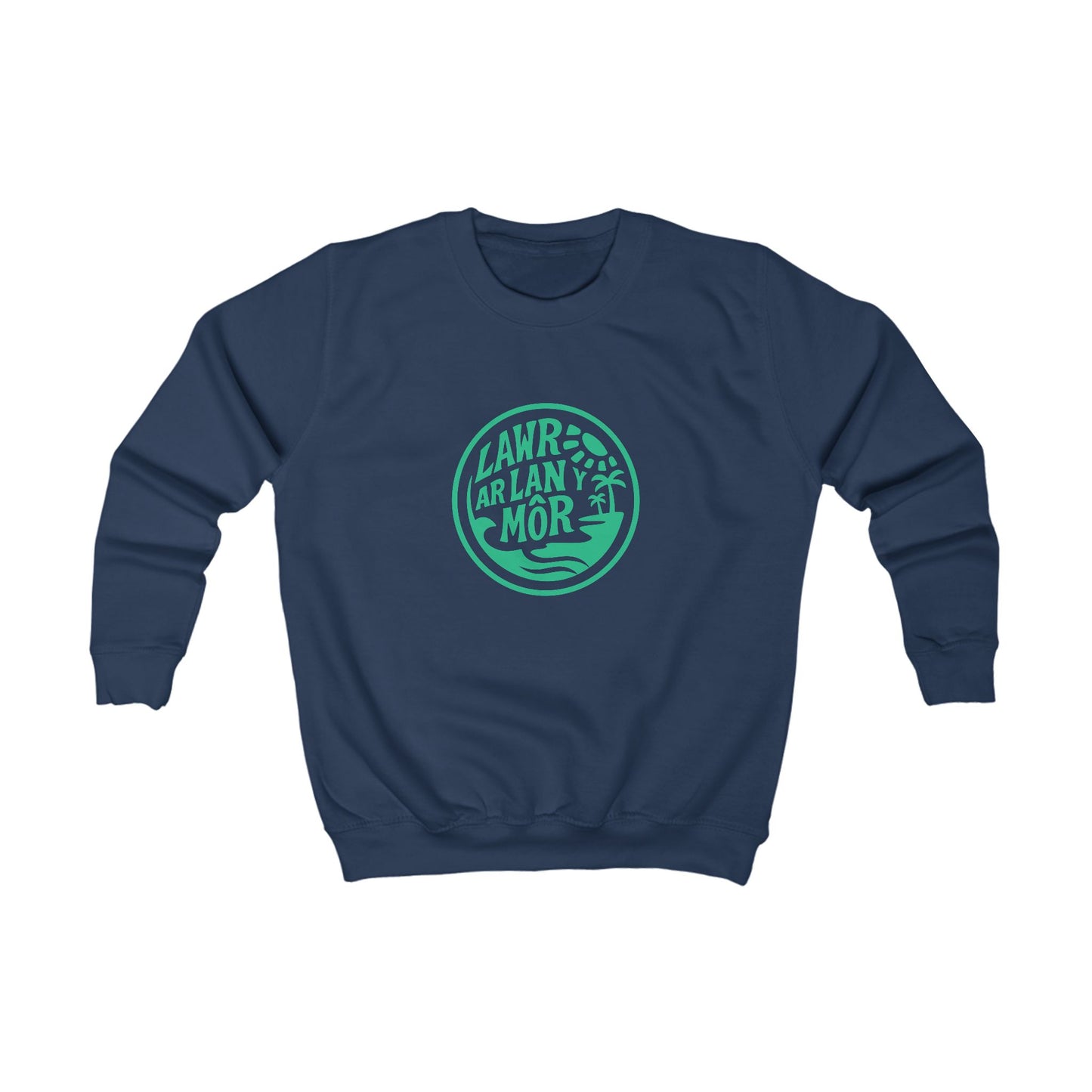 Kids Beach Sweatshirt - 'Lawr Ar Lan y Môr'