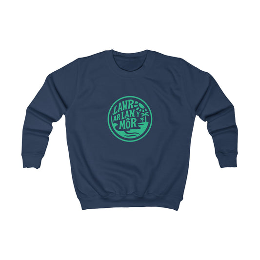 Kids Beach Sweatshirt - 'Lawr Ar Lan y Môr'