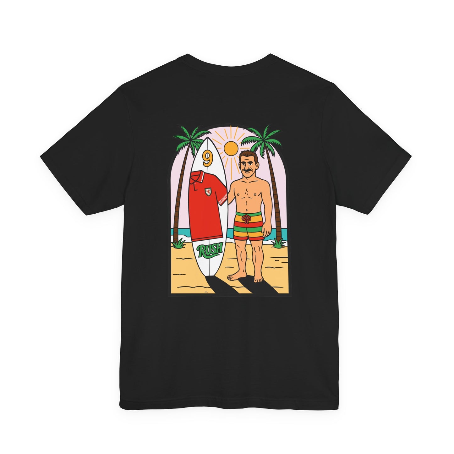 Ian Rush Surf T-Shirt (Unisex) - Wales 90s Kit Football Shirt (Double Sided)